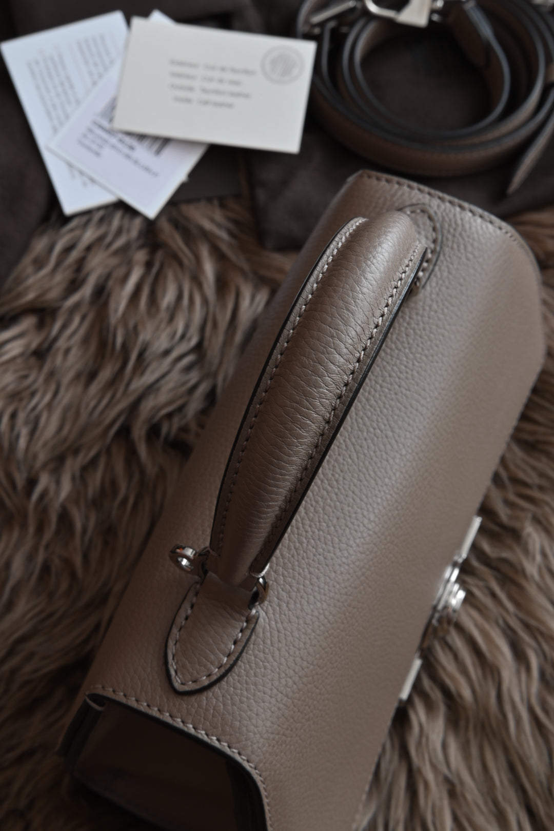 Moynat Rejane BB bag in Taupe top