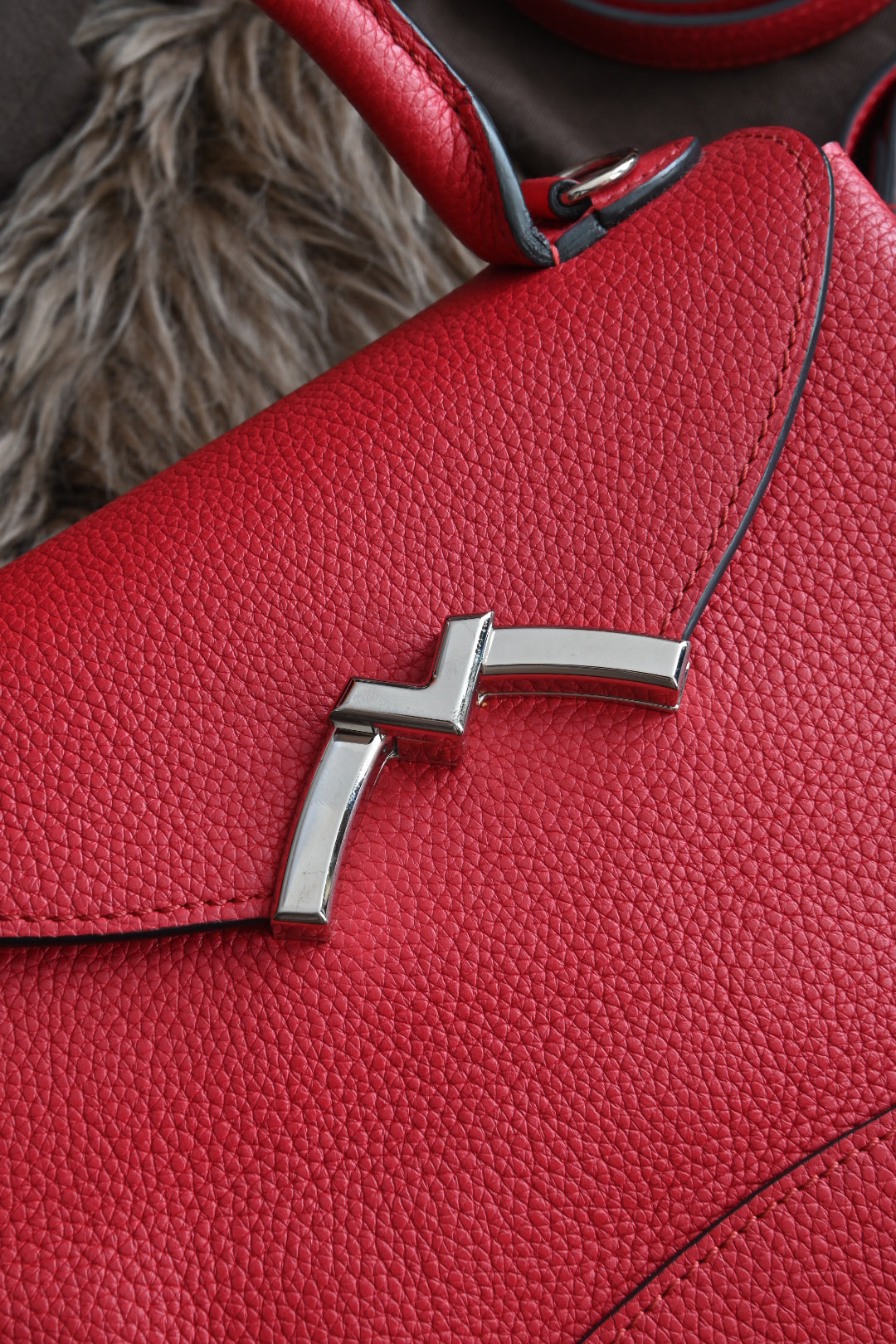 Moynat Rouge Gabrielle BB Silver Hardware logo