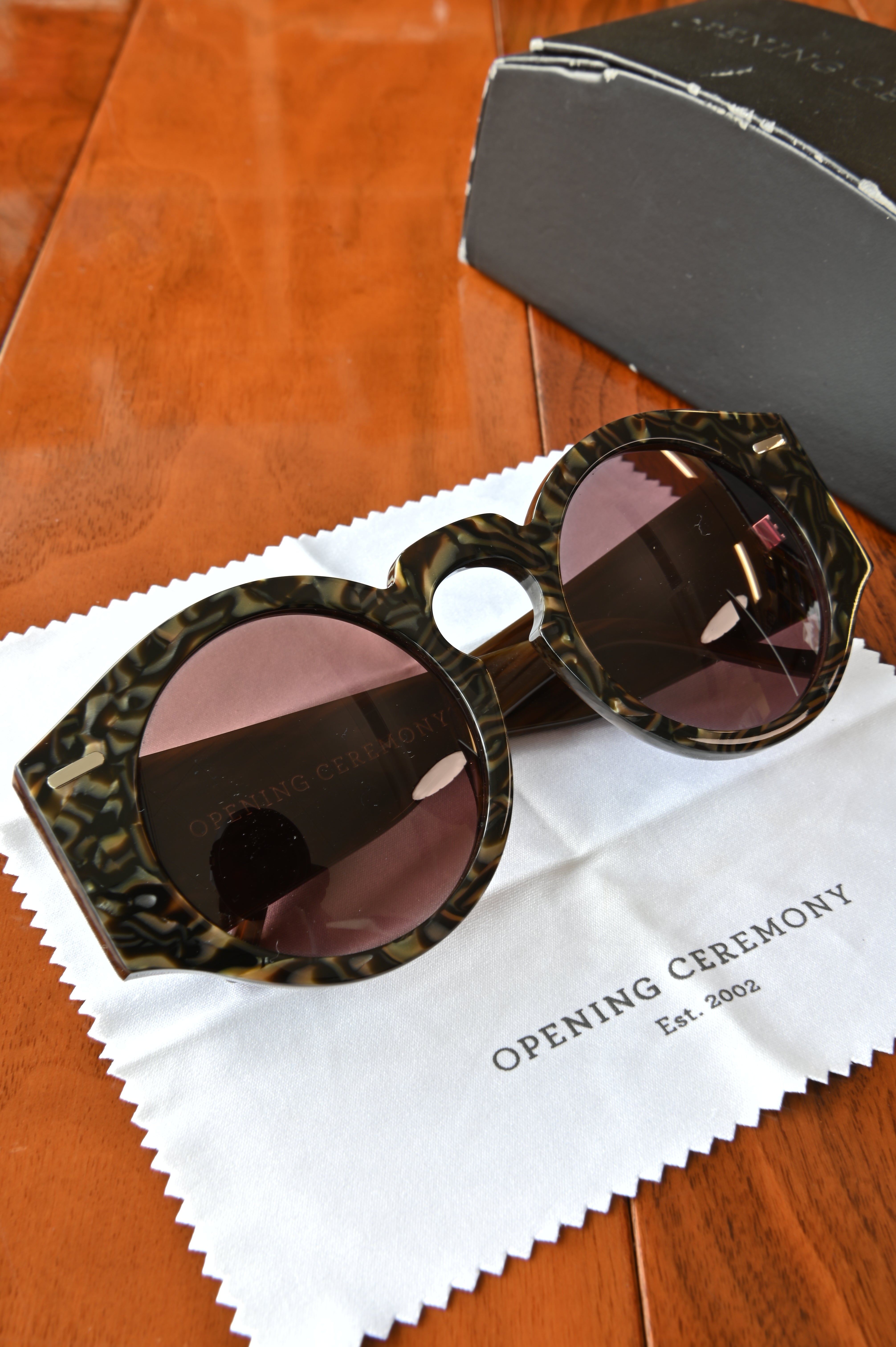 Opening Ceremony Round Olive Sunglasses