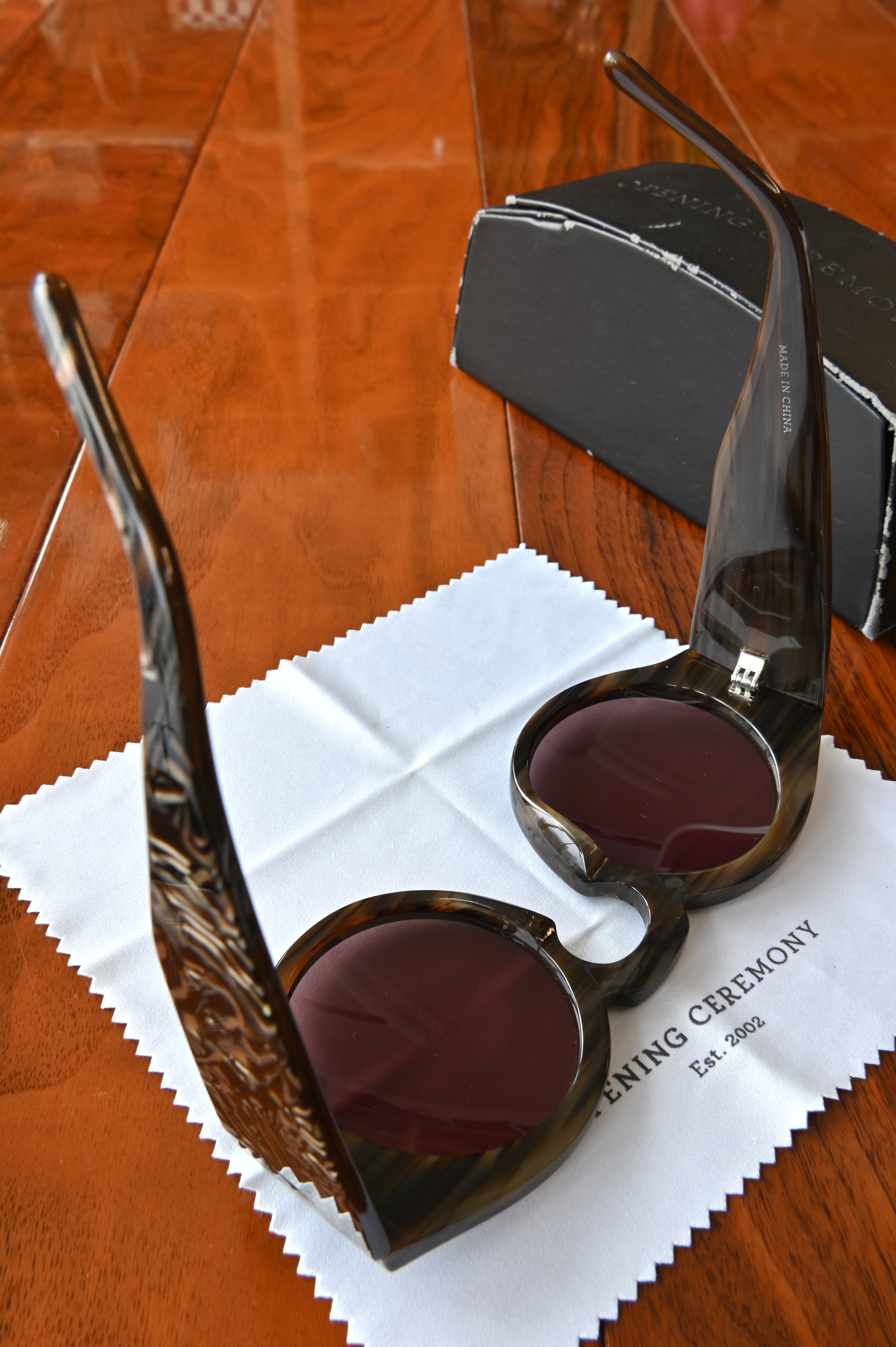 Opening Ceremony Round Olive Sunglasses arms