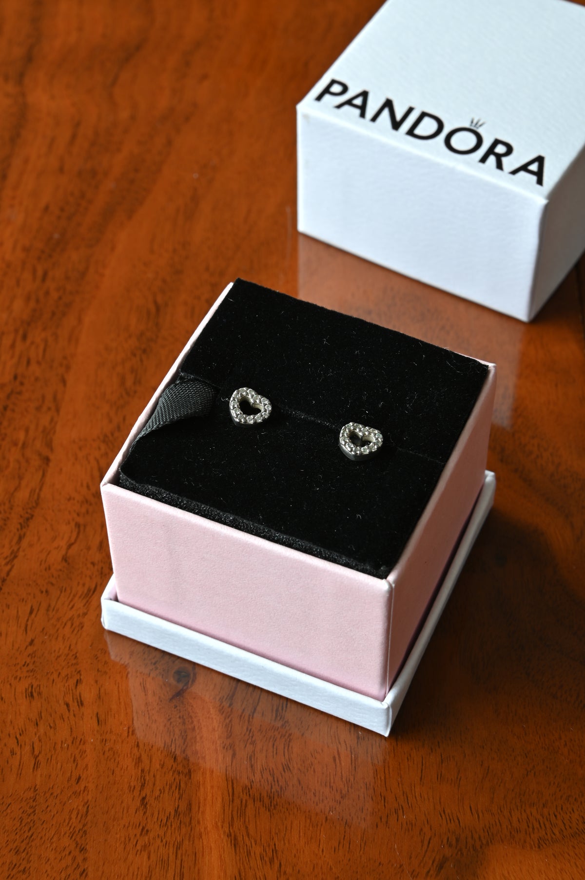 Pandora Silver Heart Stud Earrings