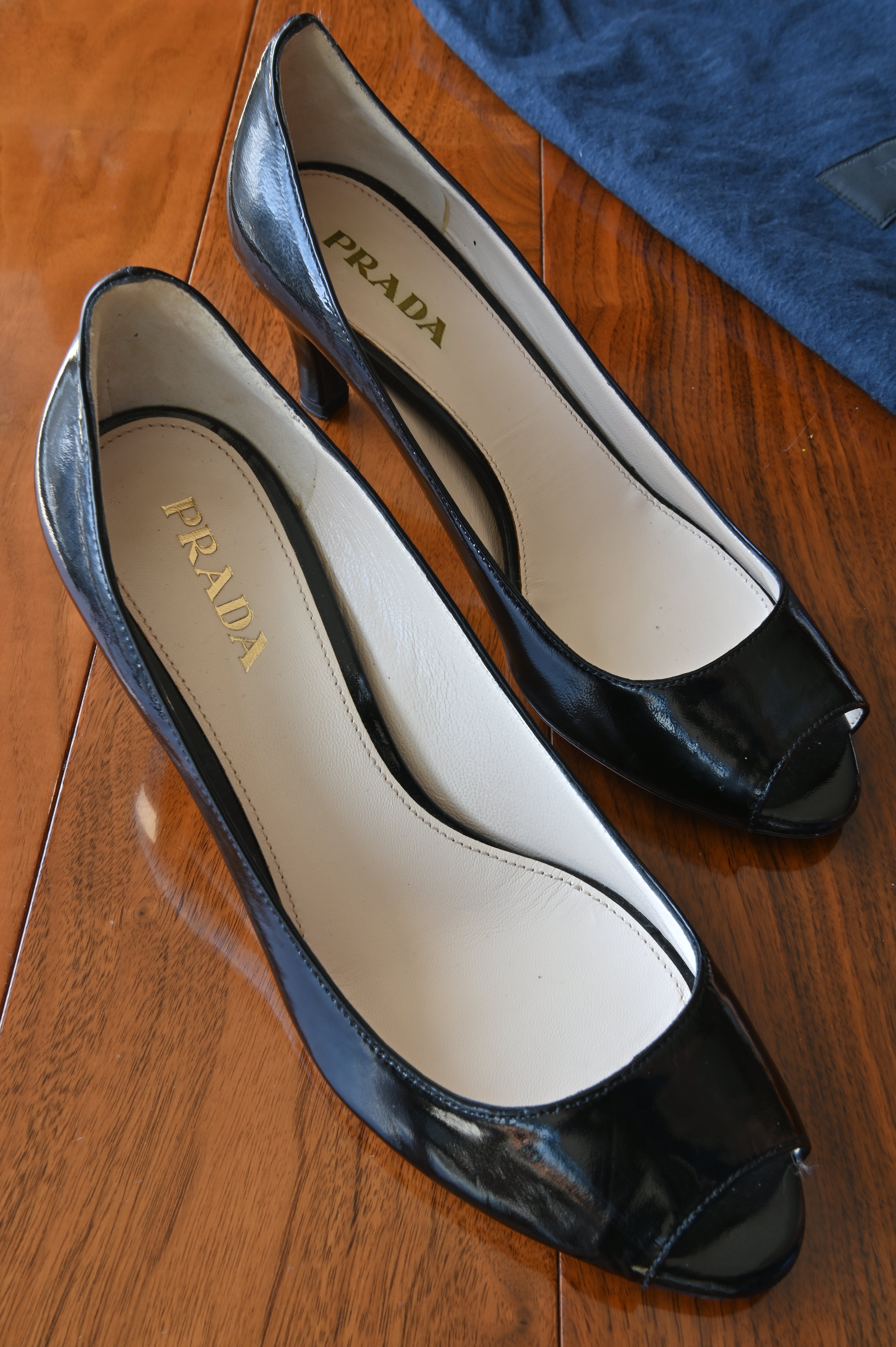 Prada Black Patent Heels