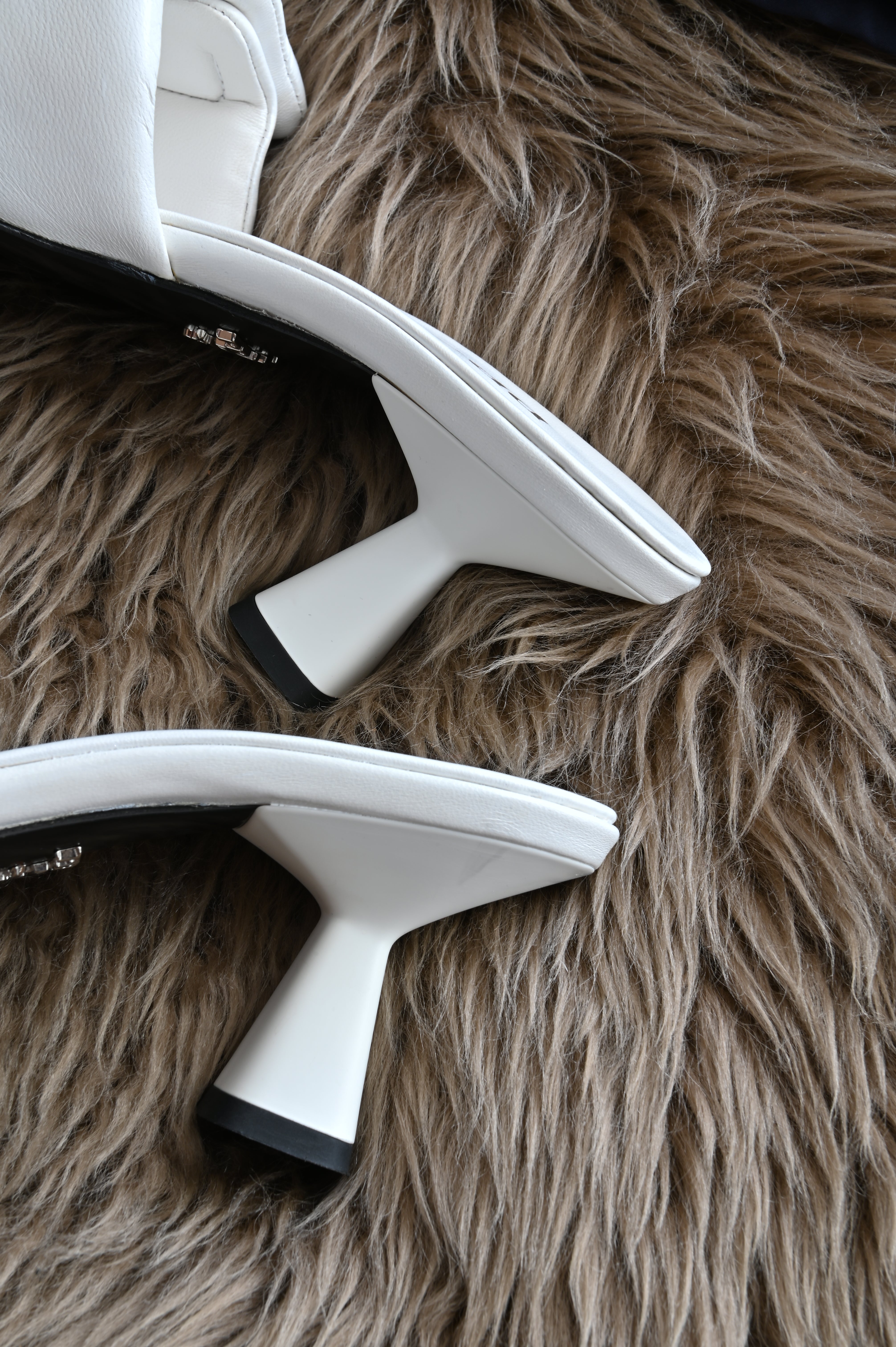 Prada White Padded Cushion Heels side three