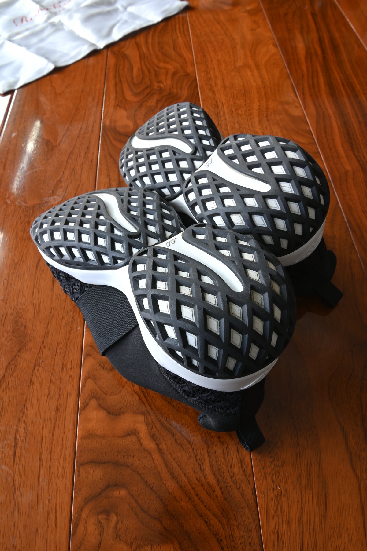 Roger Vivier Black Satin Crystal Buckle Sneakers bottom