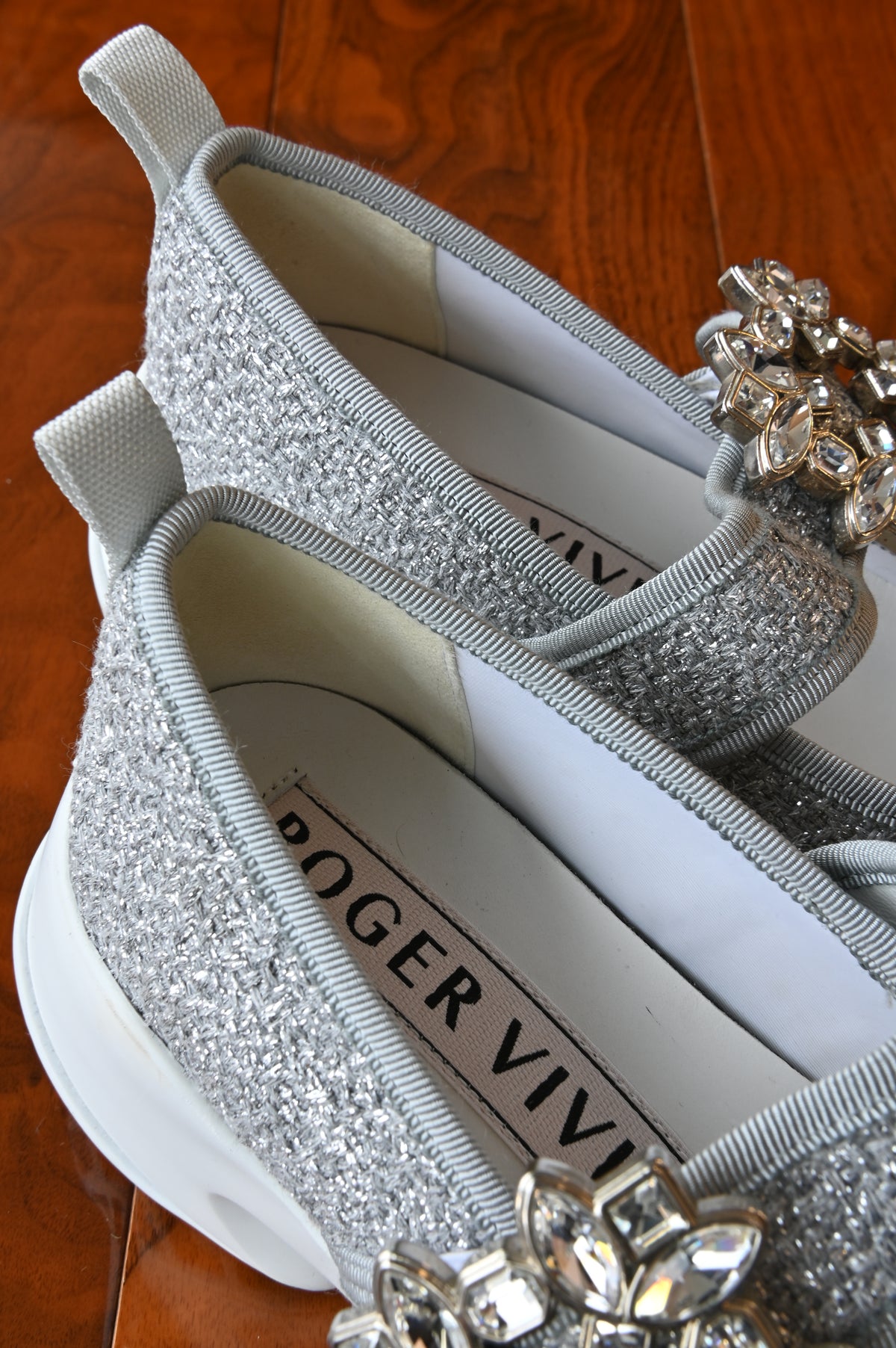 Roger Vivier Glitter Crystal Buckle Sneakers back
