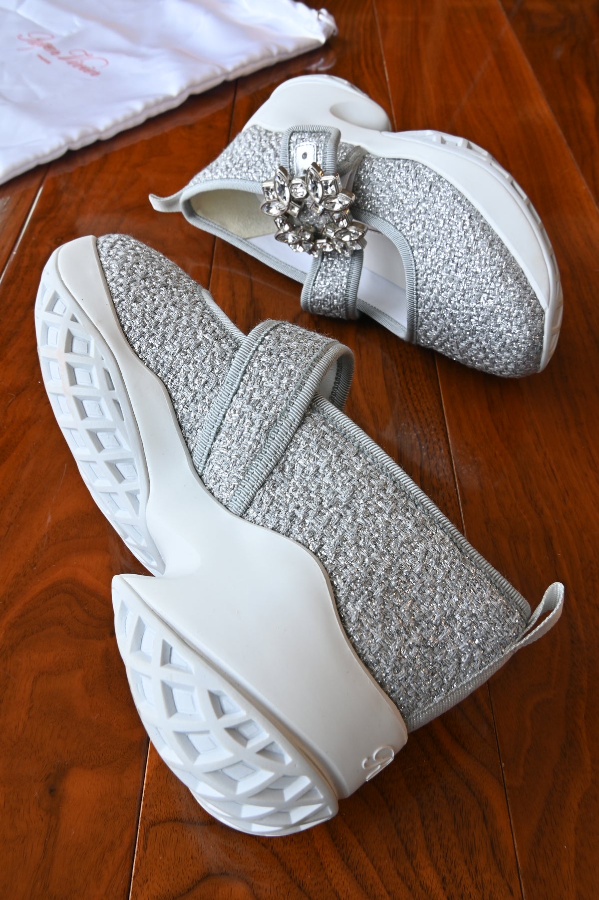 Roger Vivier Glitter Crystal Buckle Sneakers side two