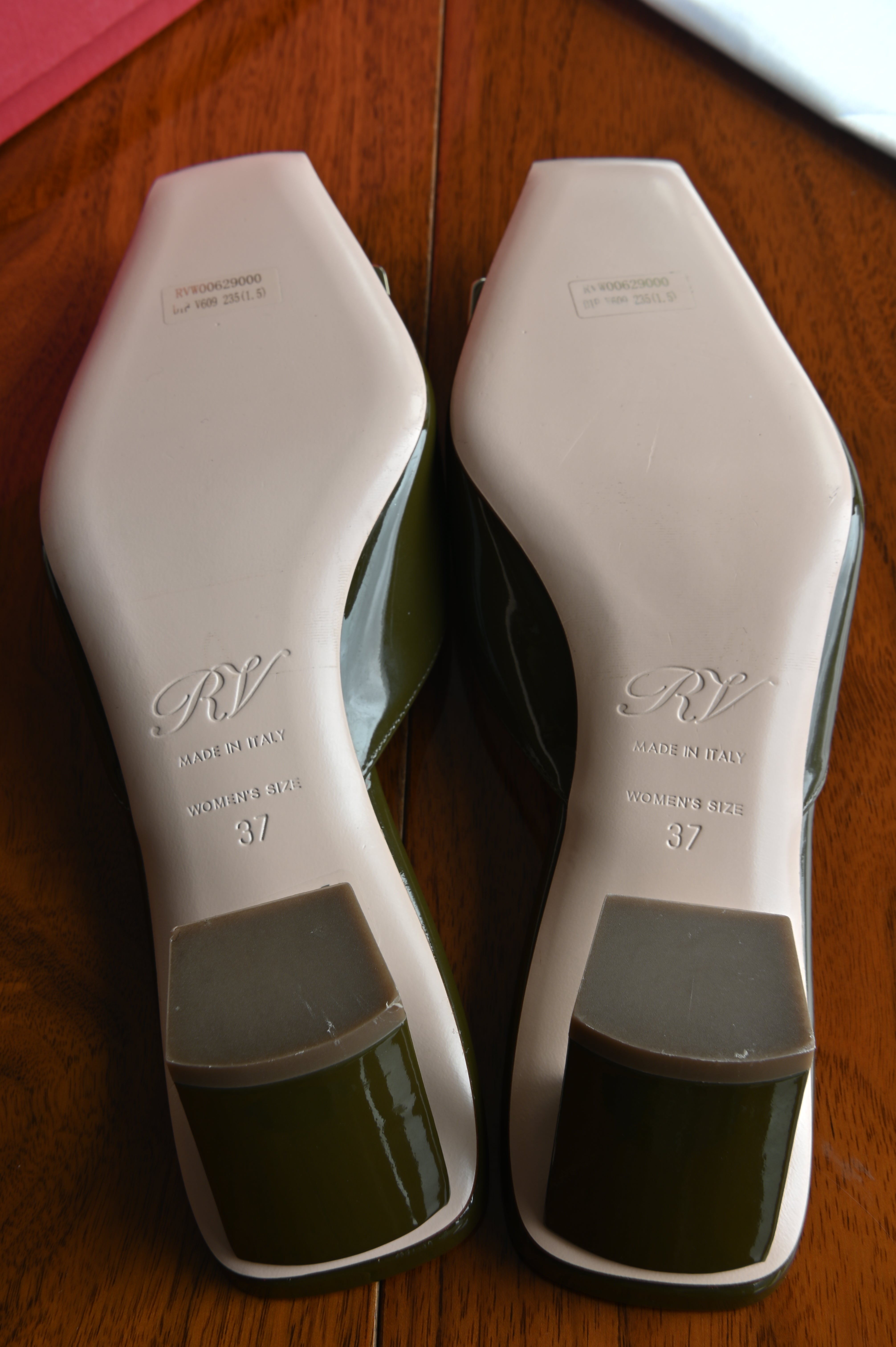 Roger Vivier Olive Green Mules Heels bottom