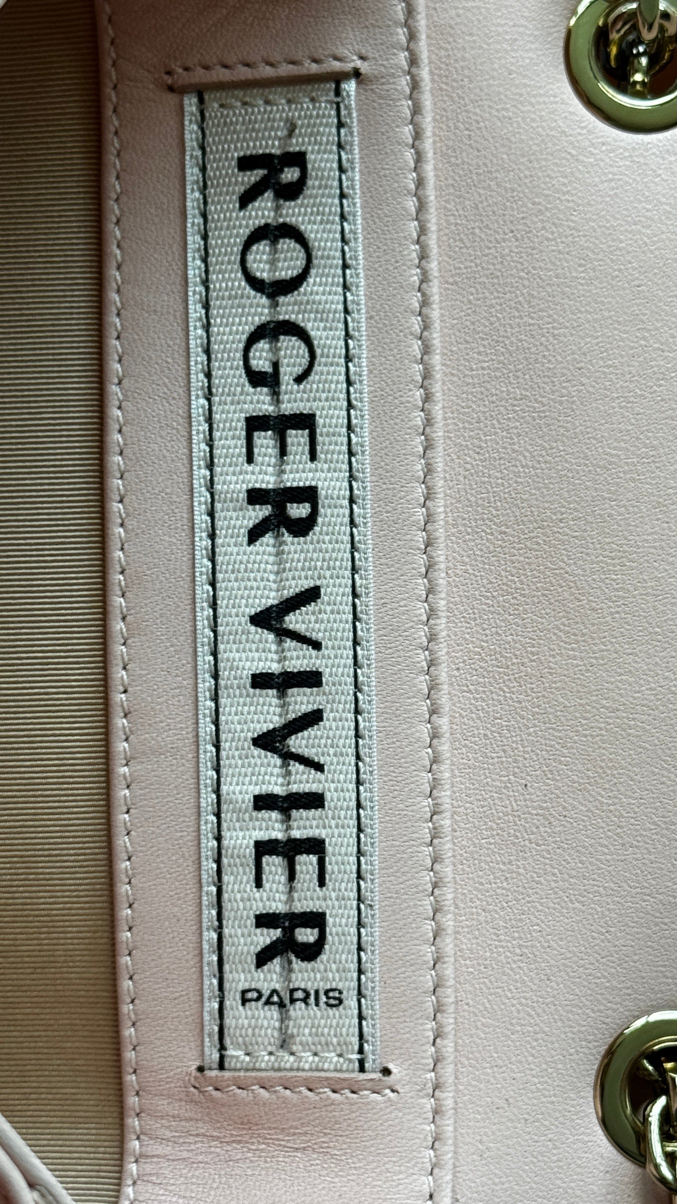 Roger Vivier Pink Miss Vivier Strass Buckle Shoulder Bag logo rv
