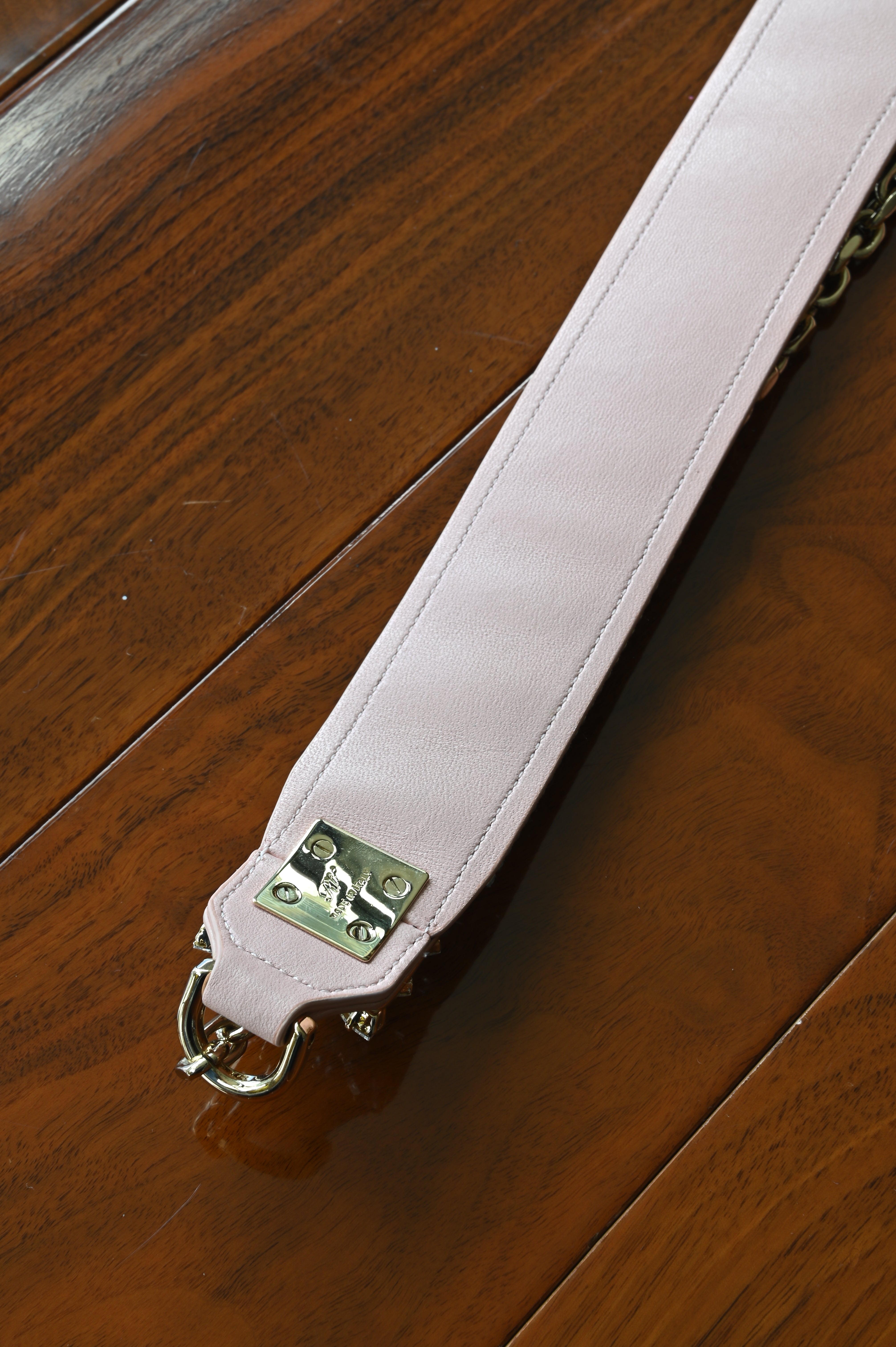 Roger Vivier Pink Miss Vivier Strass Buckle Shoulder Bag strap back