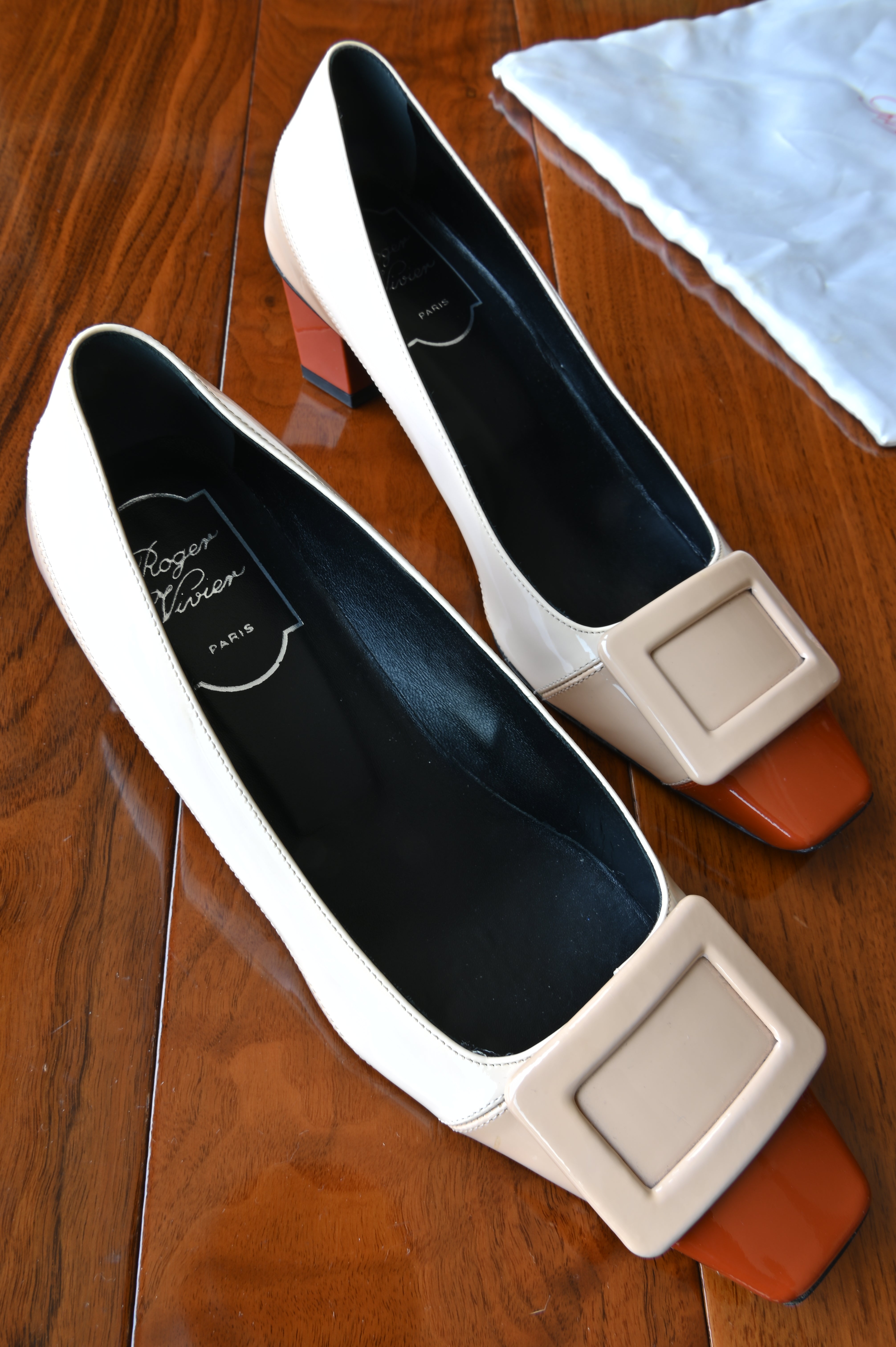 Roger Vivier Tricolor Buckle Pumps