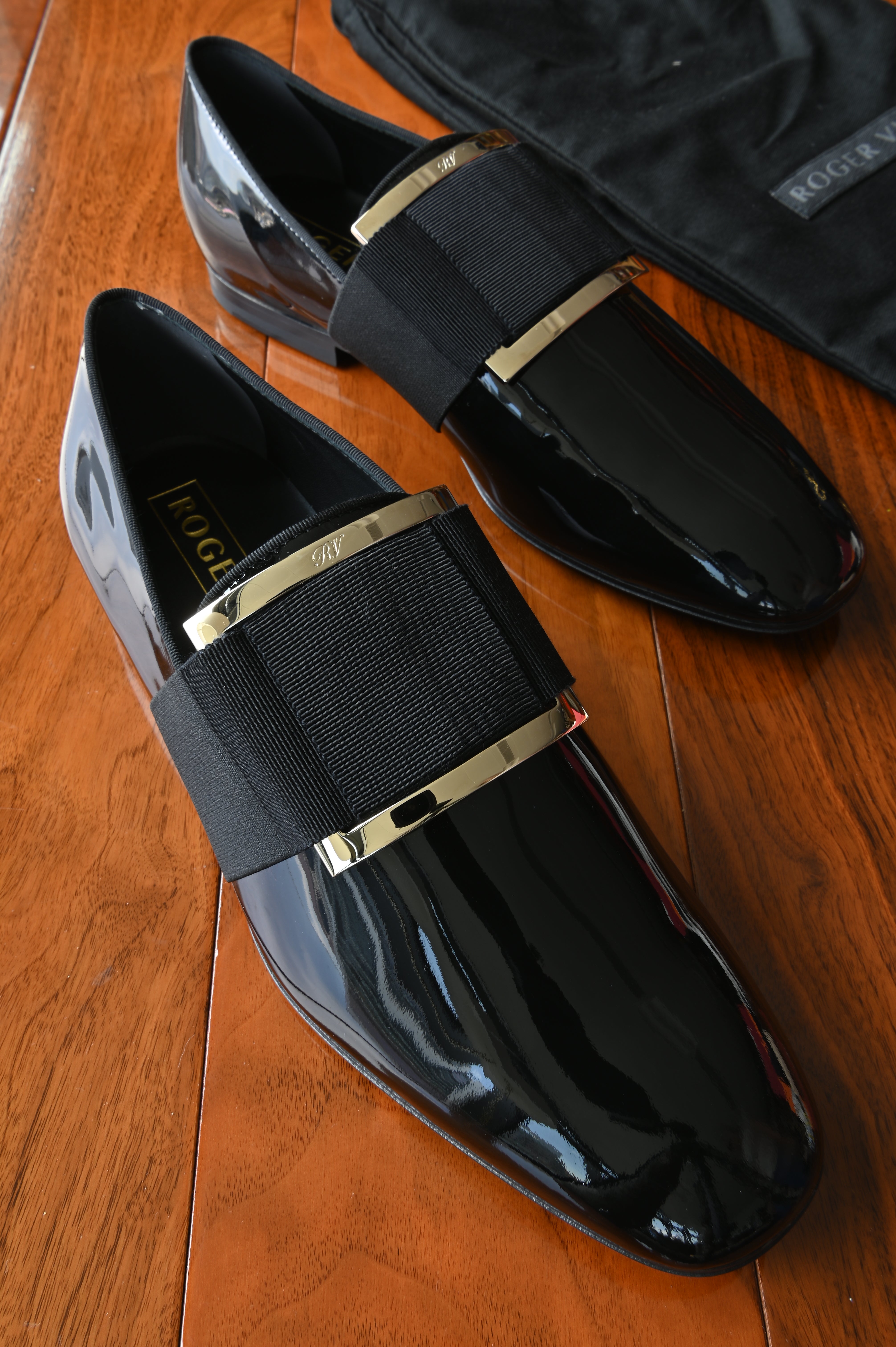 Roger Vivier Tuxedo Man Black Patent Loafers