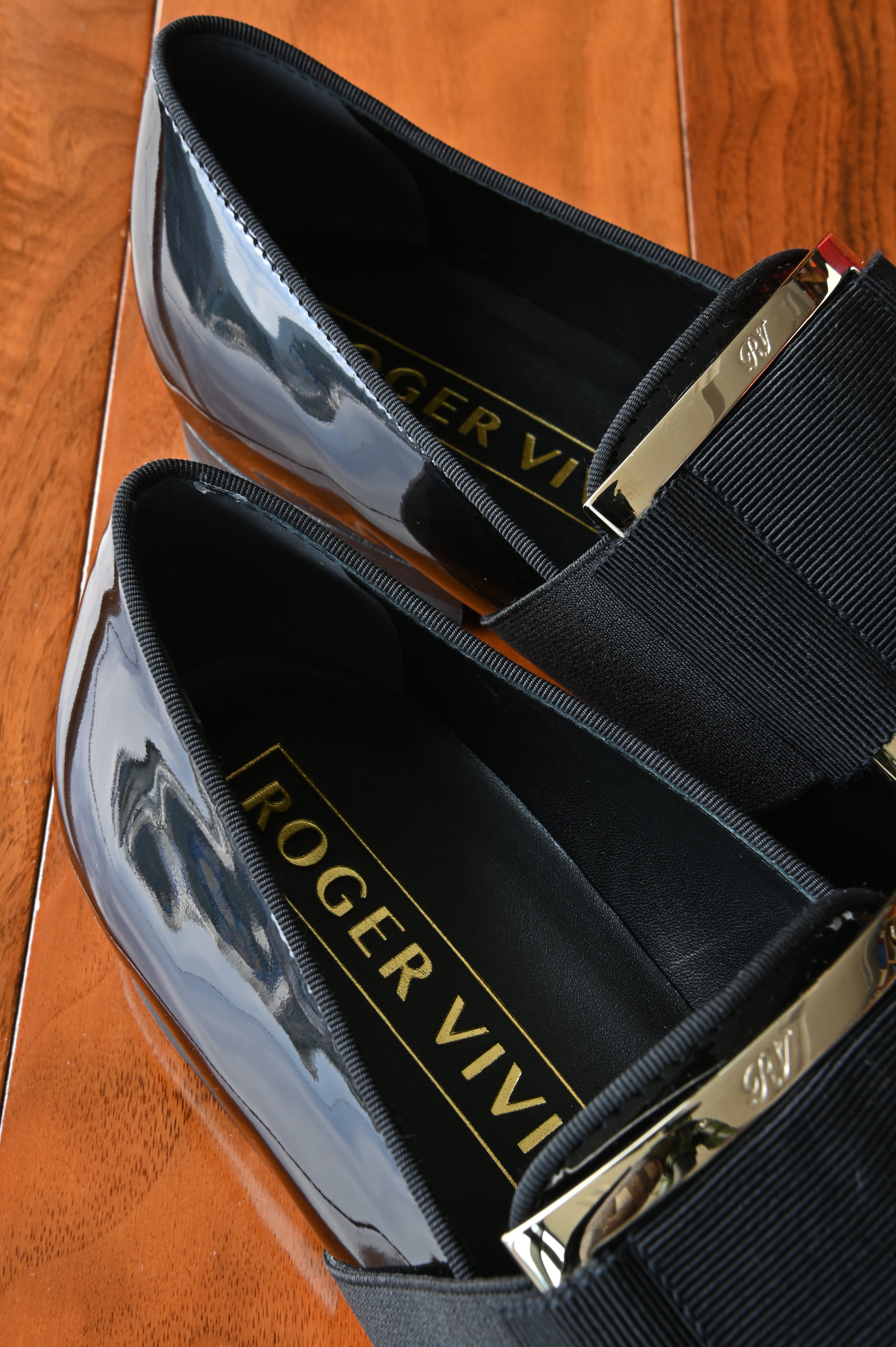 Roger Vivier Tuxedo Man Black Patent Loafers back