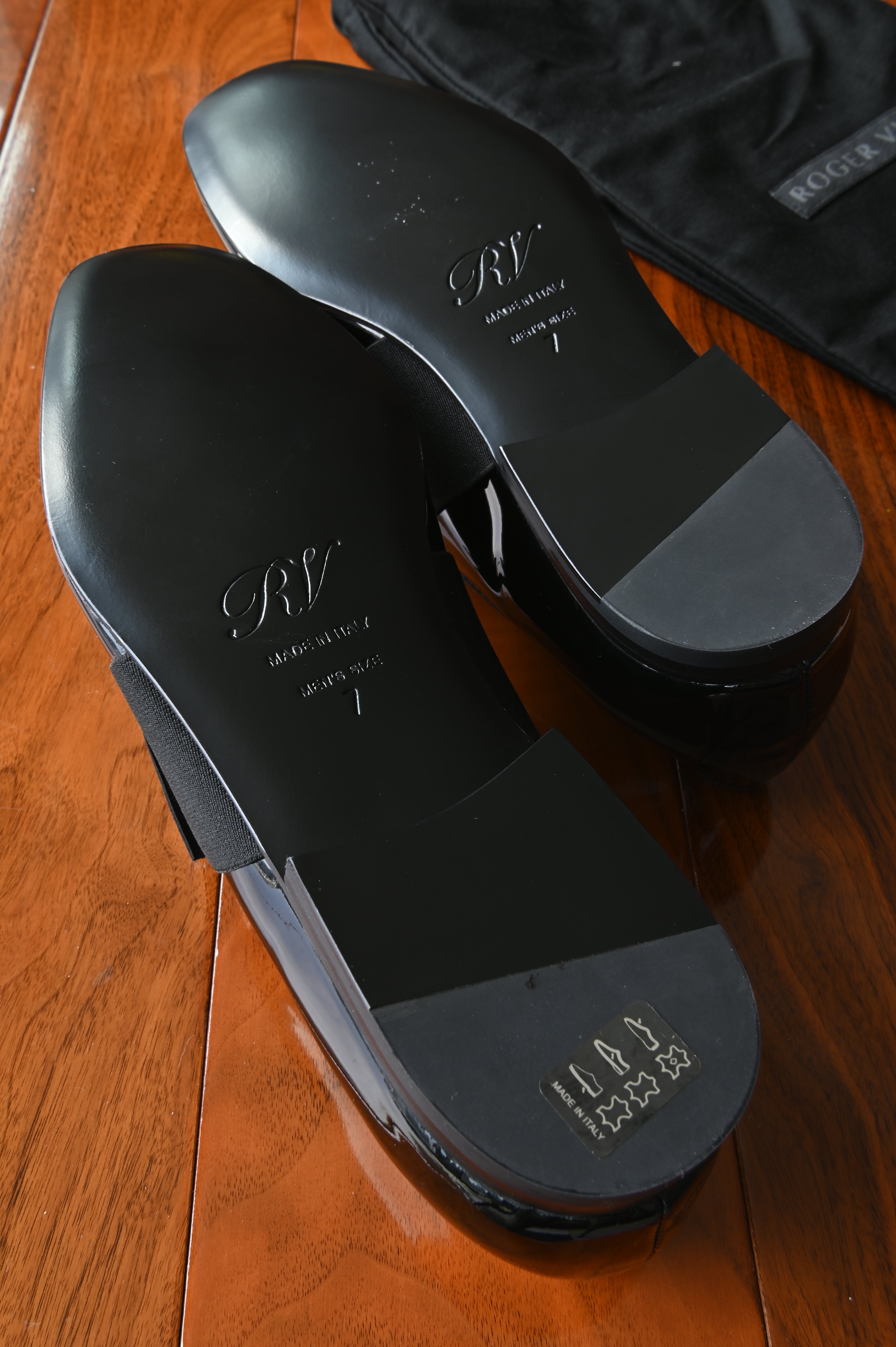 Roger Vivier Tuxedo Man Black Patent Loafers bottom