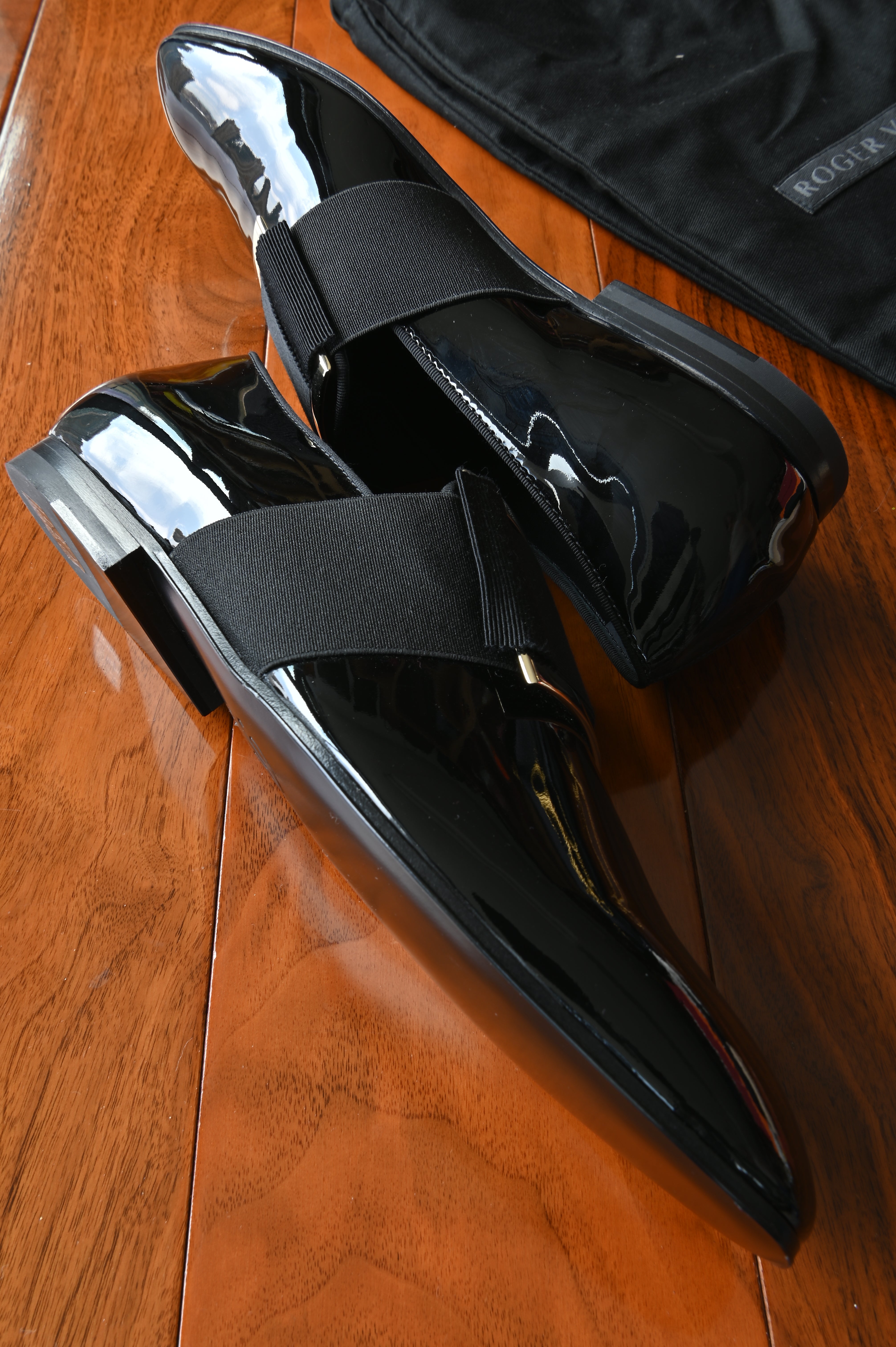 Roger Vivier Tuxedo Man Black Patent Loafers side