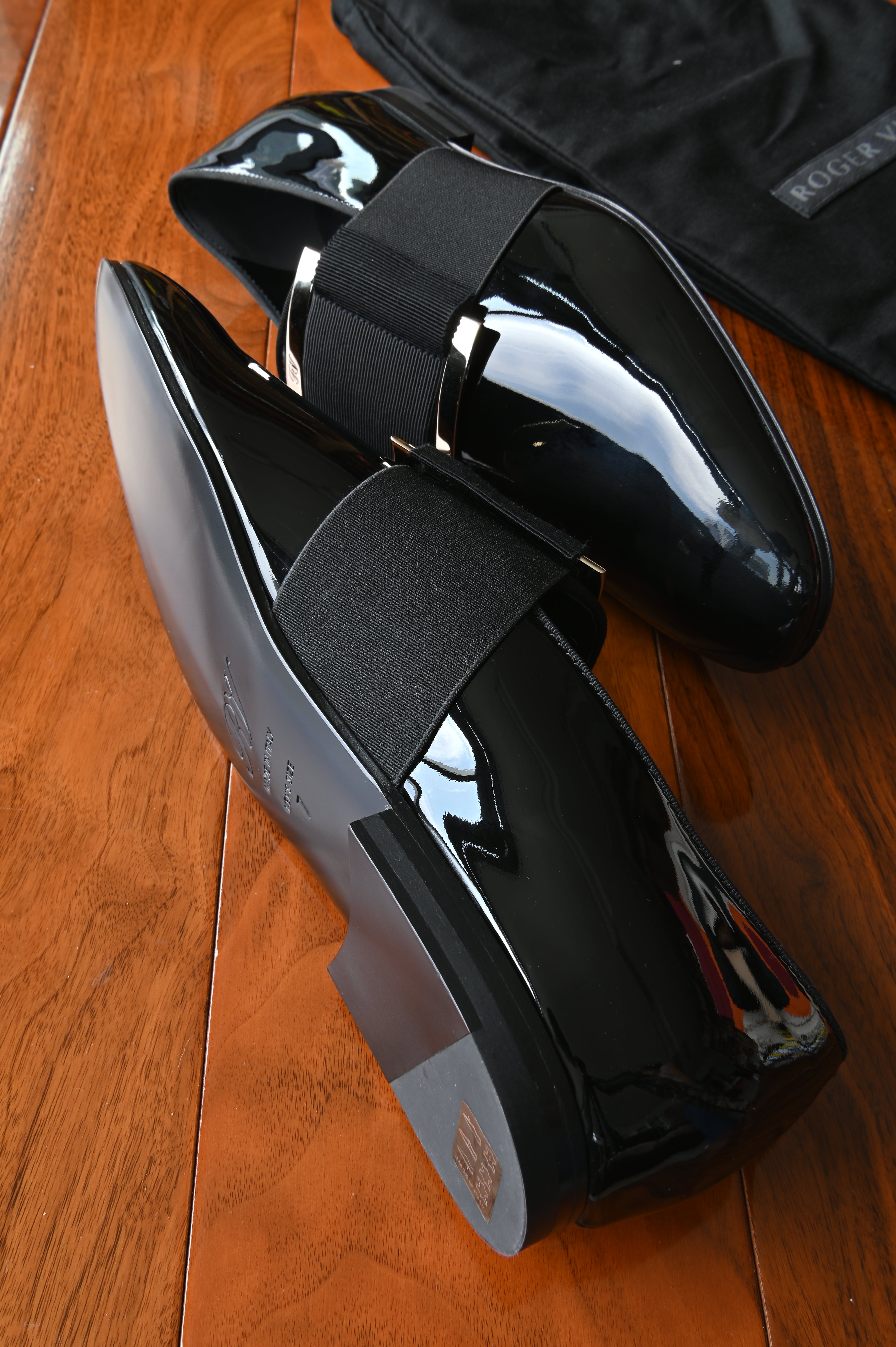 Roger Vivier Tuxedo Man Black Patent Loafers side two