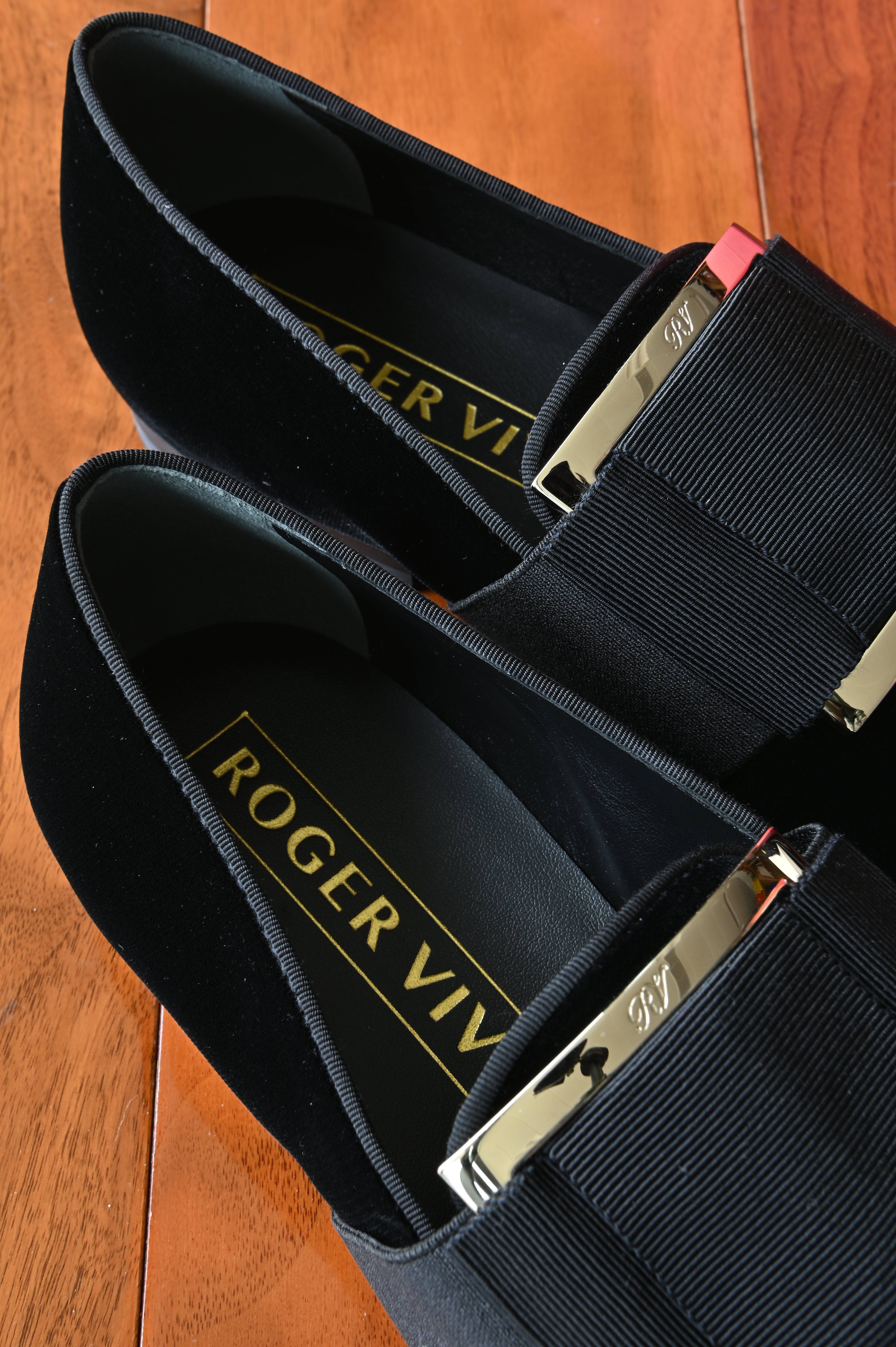 Roger Vivier Tuxedo Man Loafers in Black Velvet back