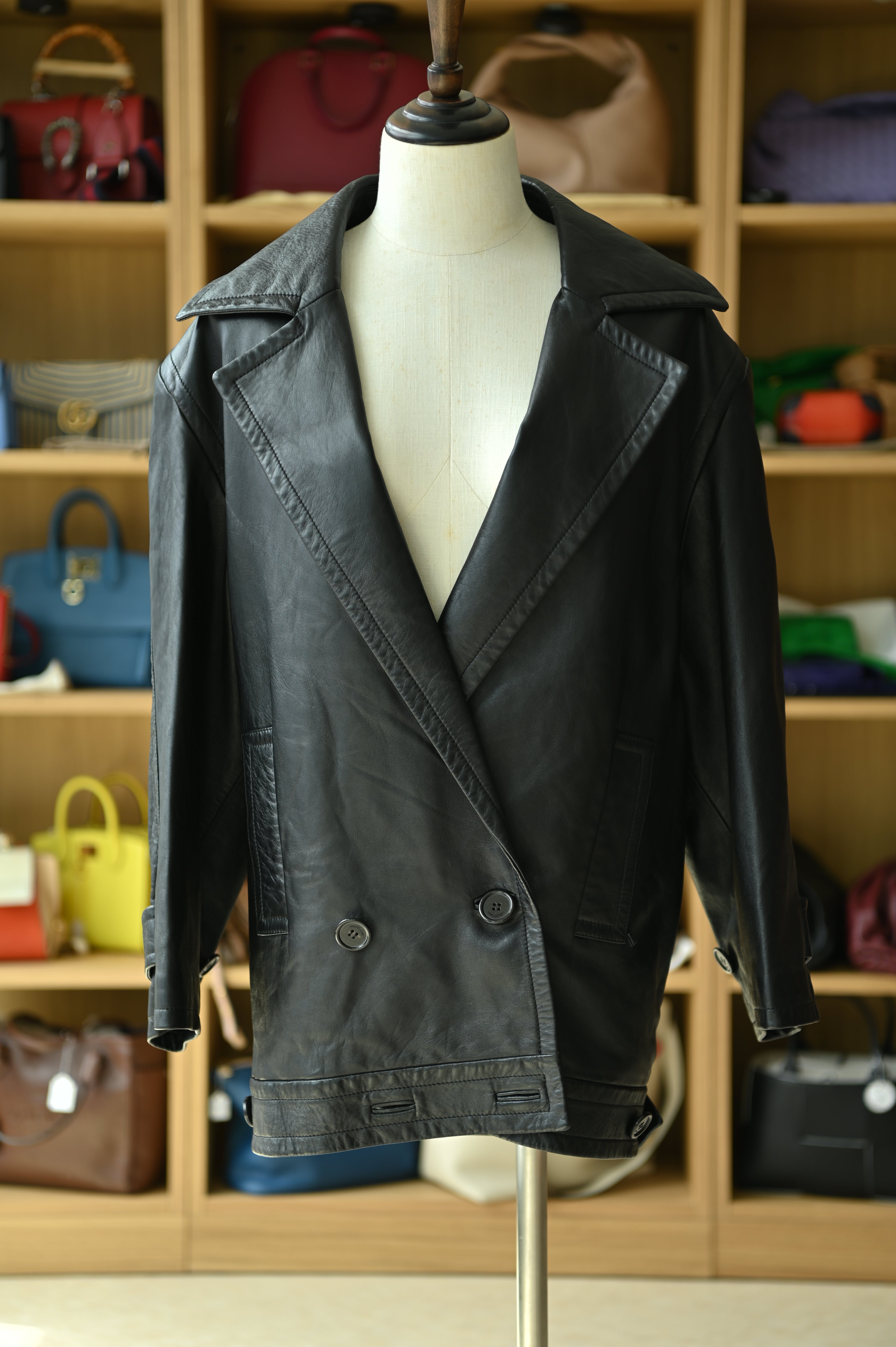 Saint Laurent Black Lamb Leather Blazer Jacket