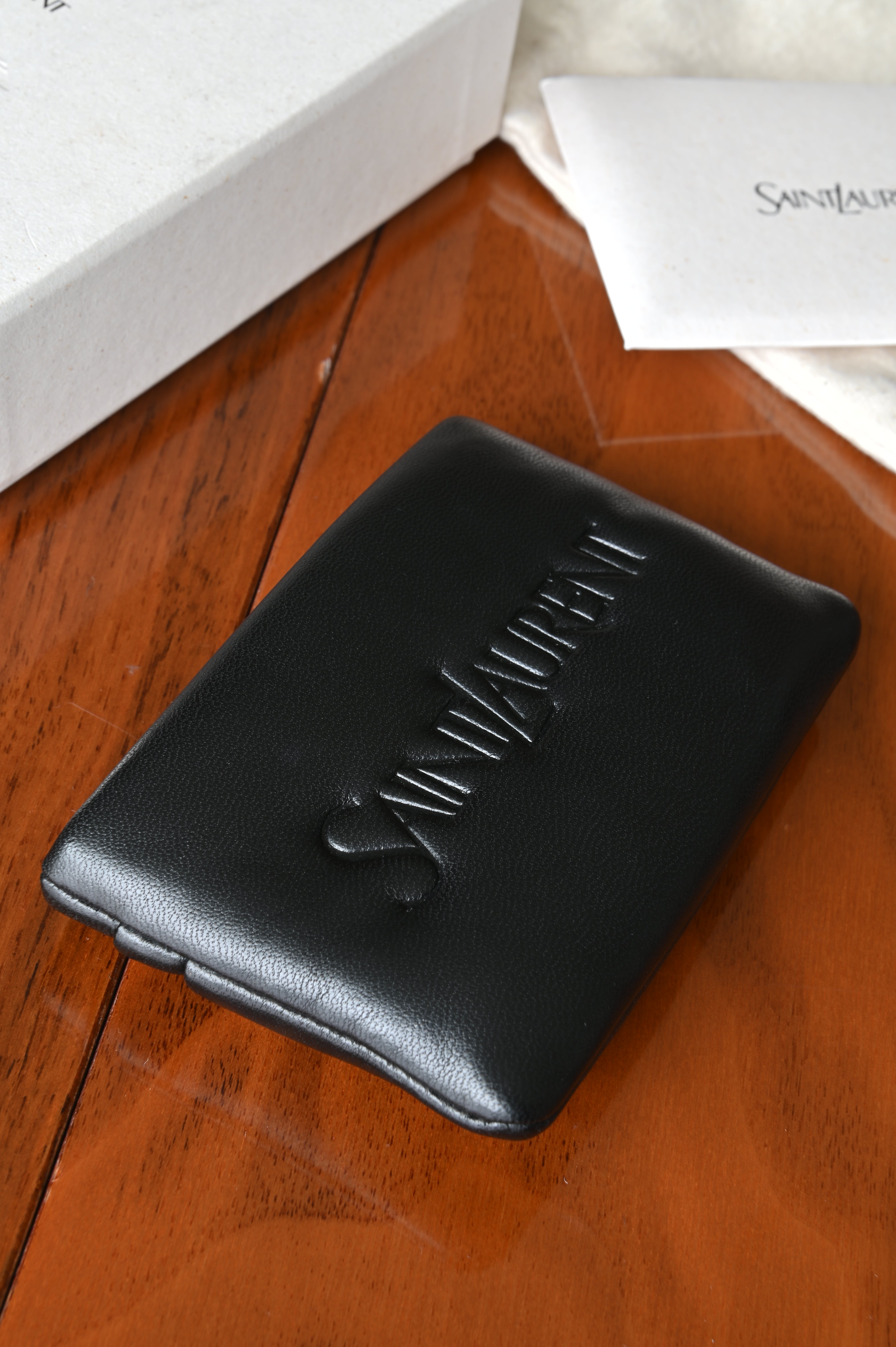 Saint Laurent Black Lambskin Card Holder