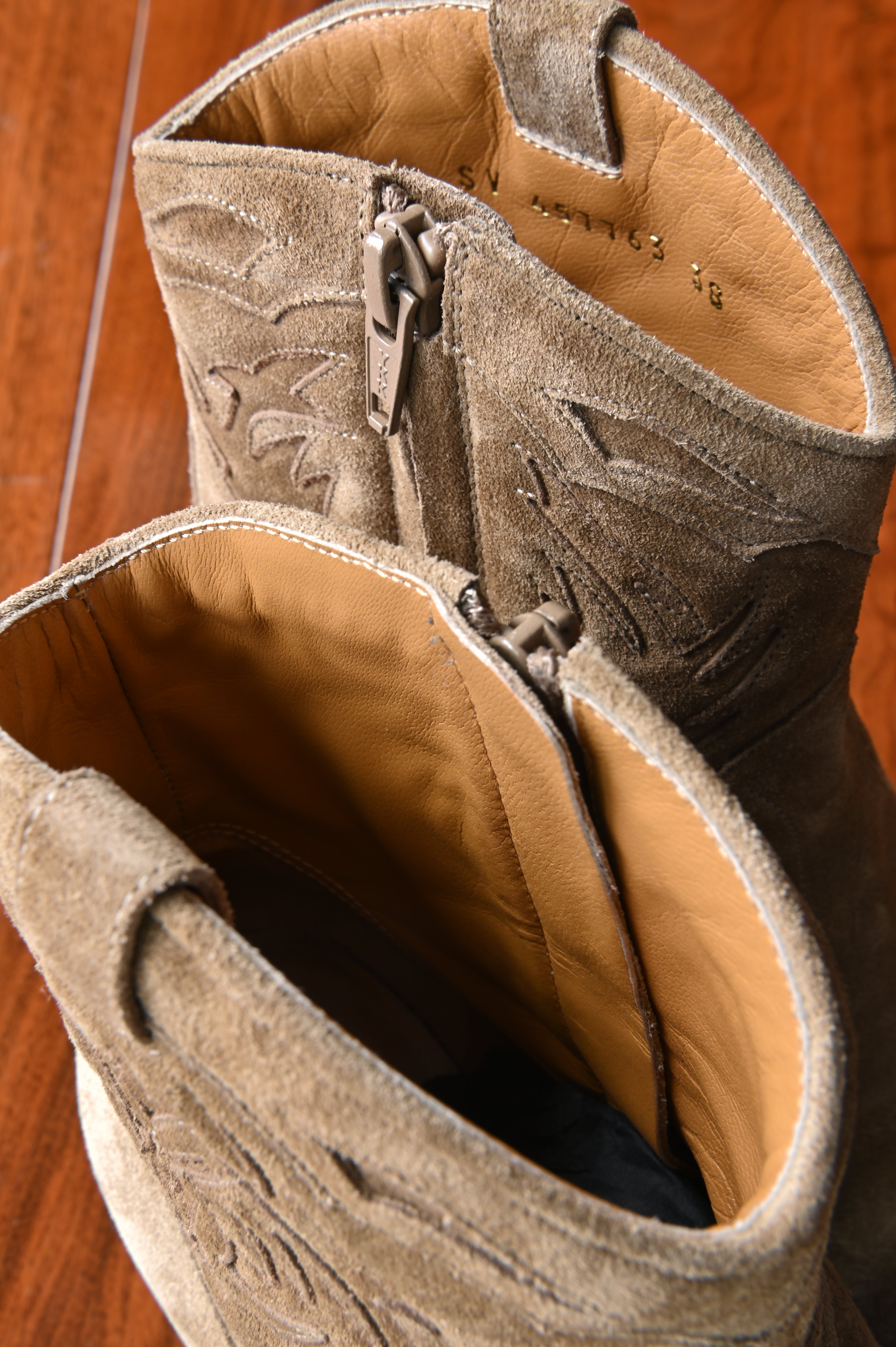 Saint Laurent Brown Suede Chelsea Boots top