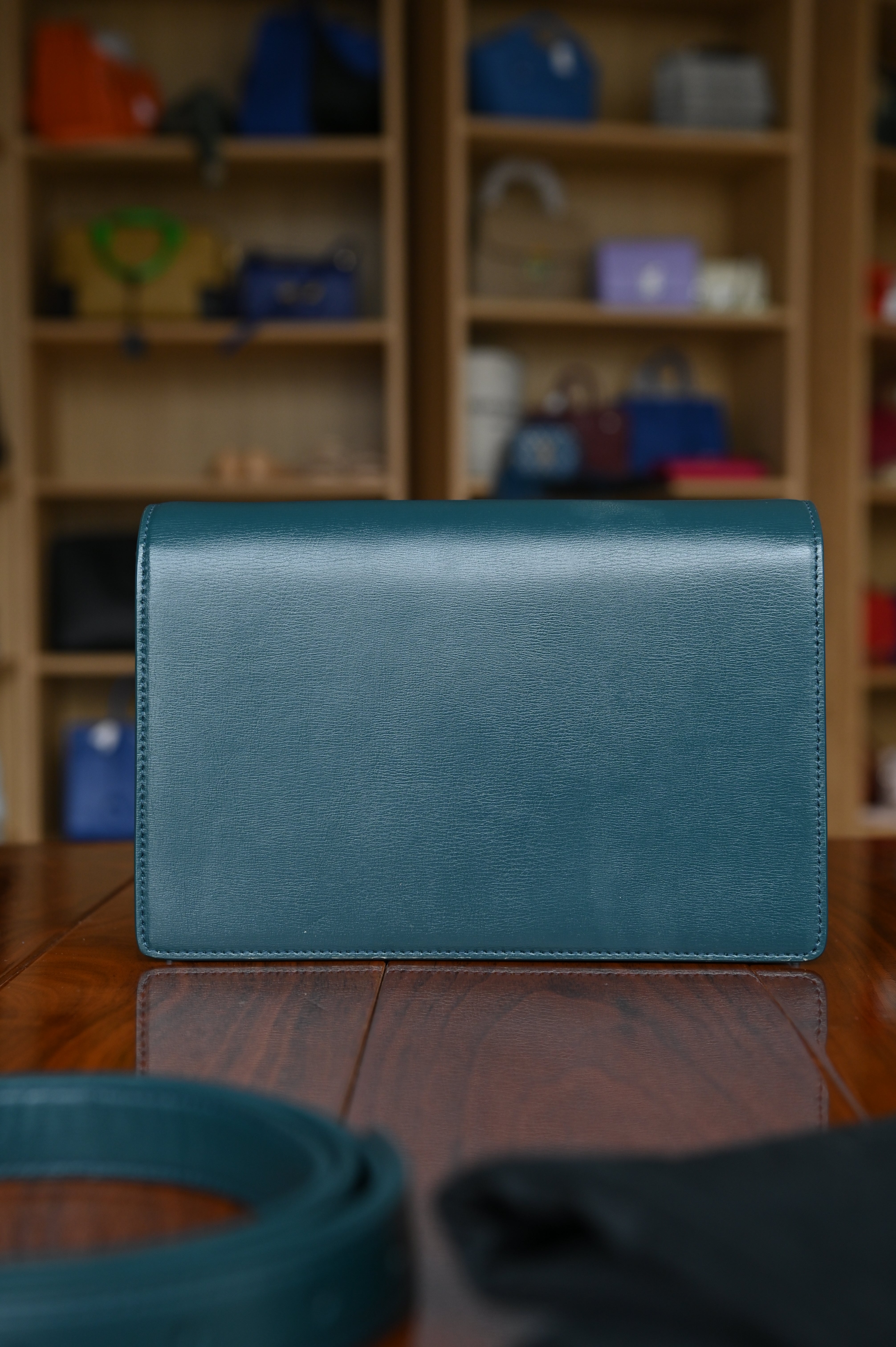 Saint Laurent Dark Green Bellechasse Shoulder Bag back