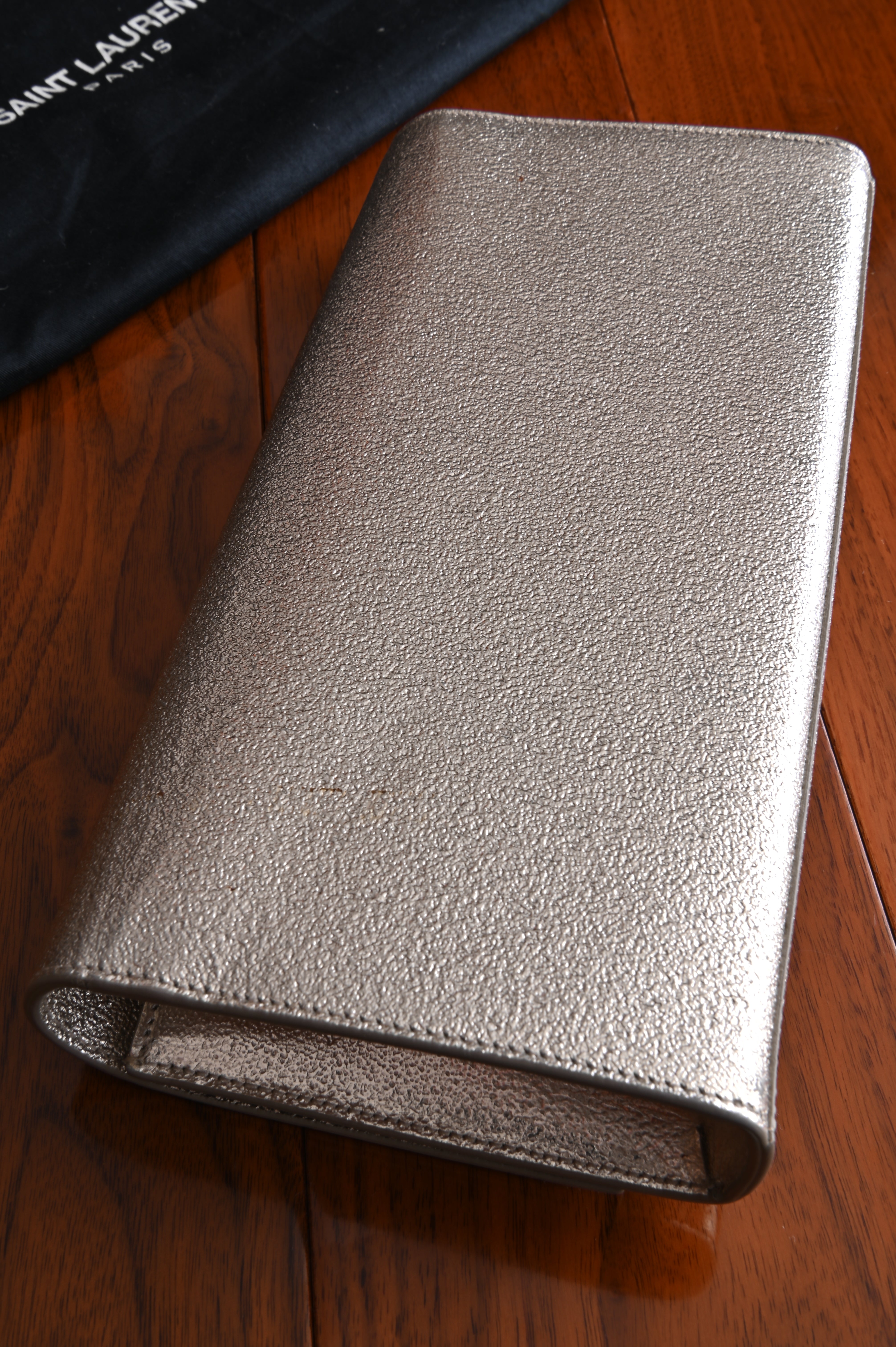 Saint Laurent Metallic Gold clutch back