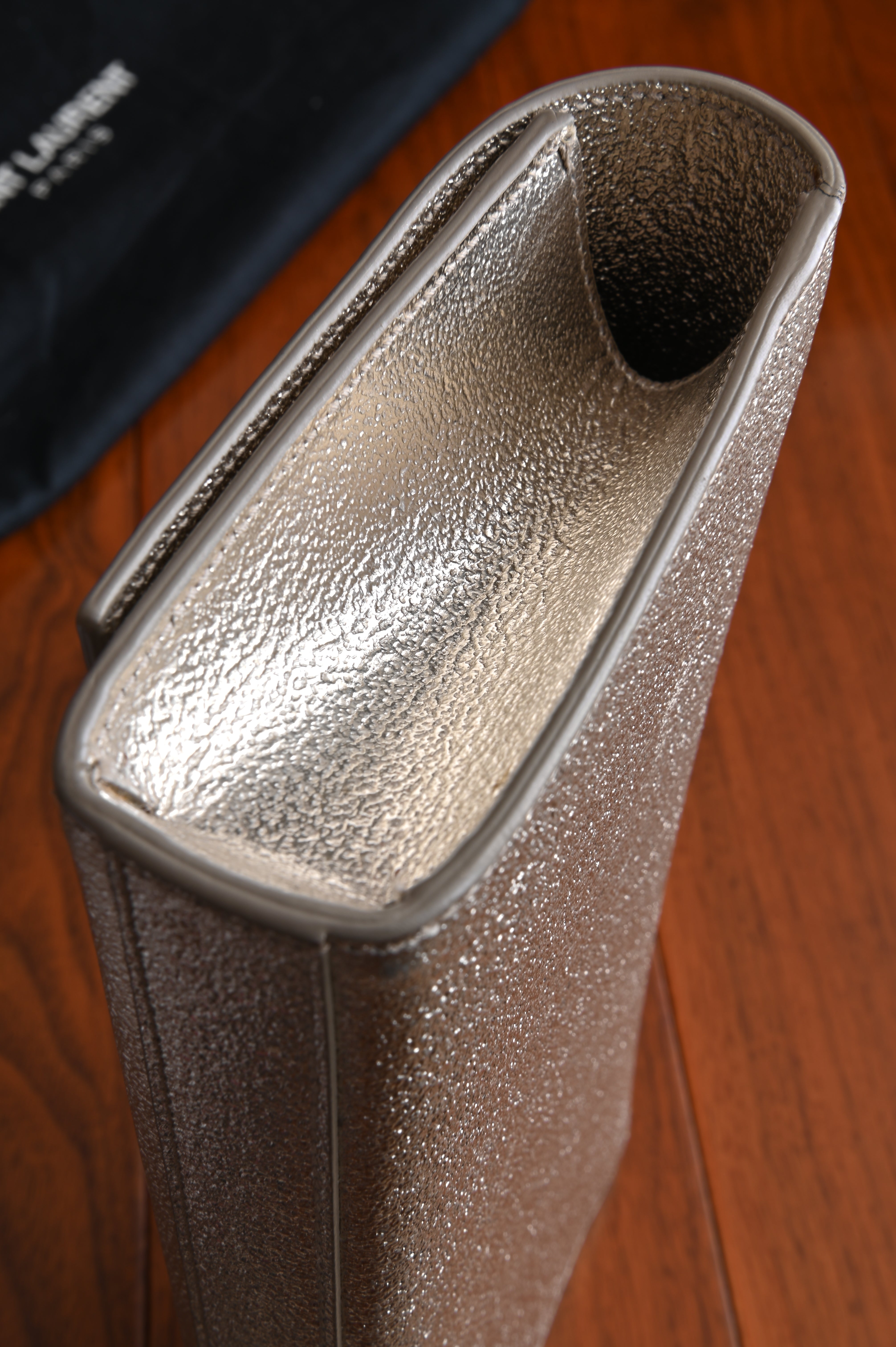 Saint Laurent Metallic Gold clutch right