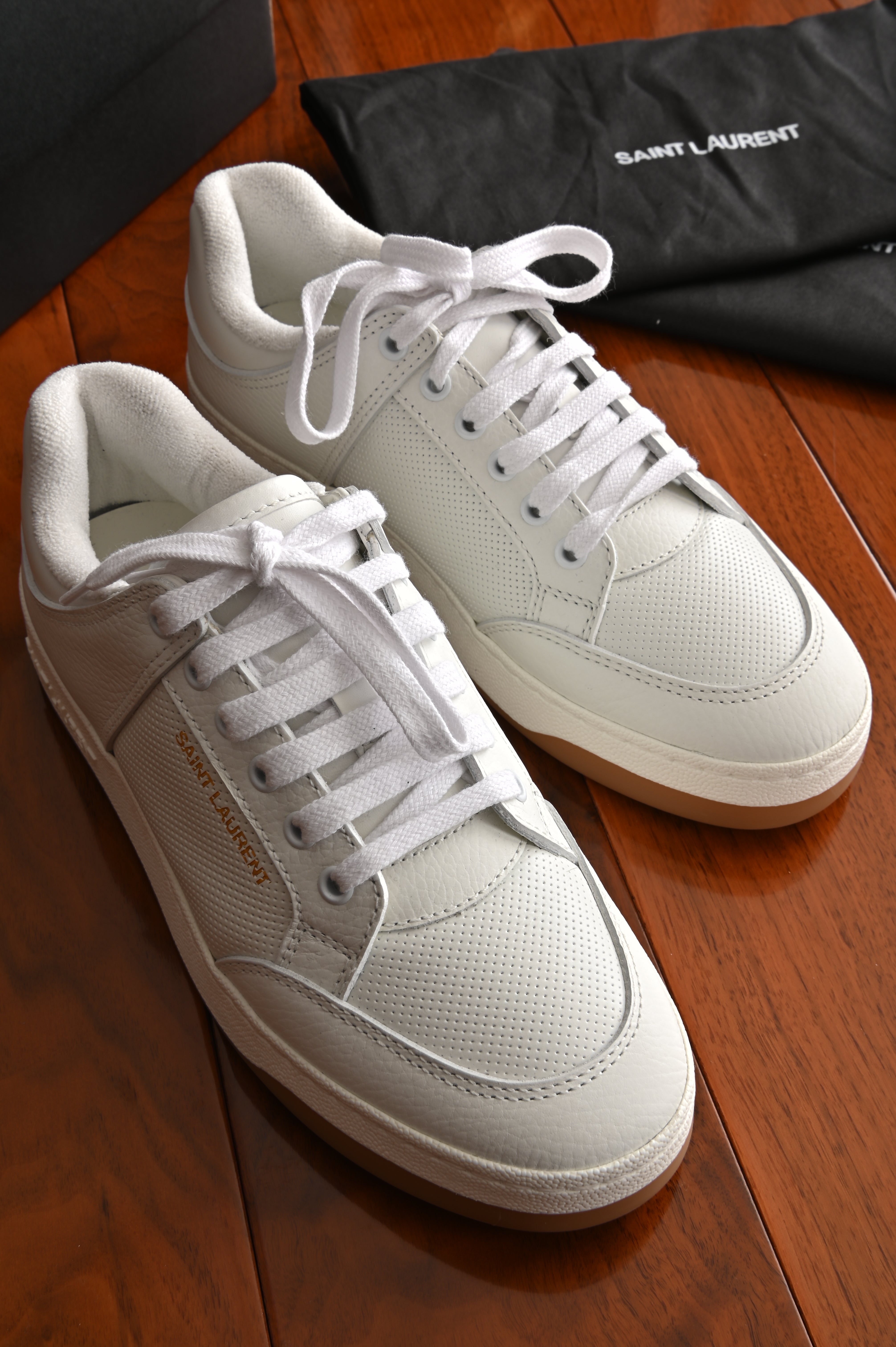 Saint Laurent SL/61 Perforated Leather Sneakers front