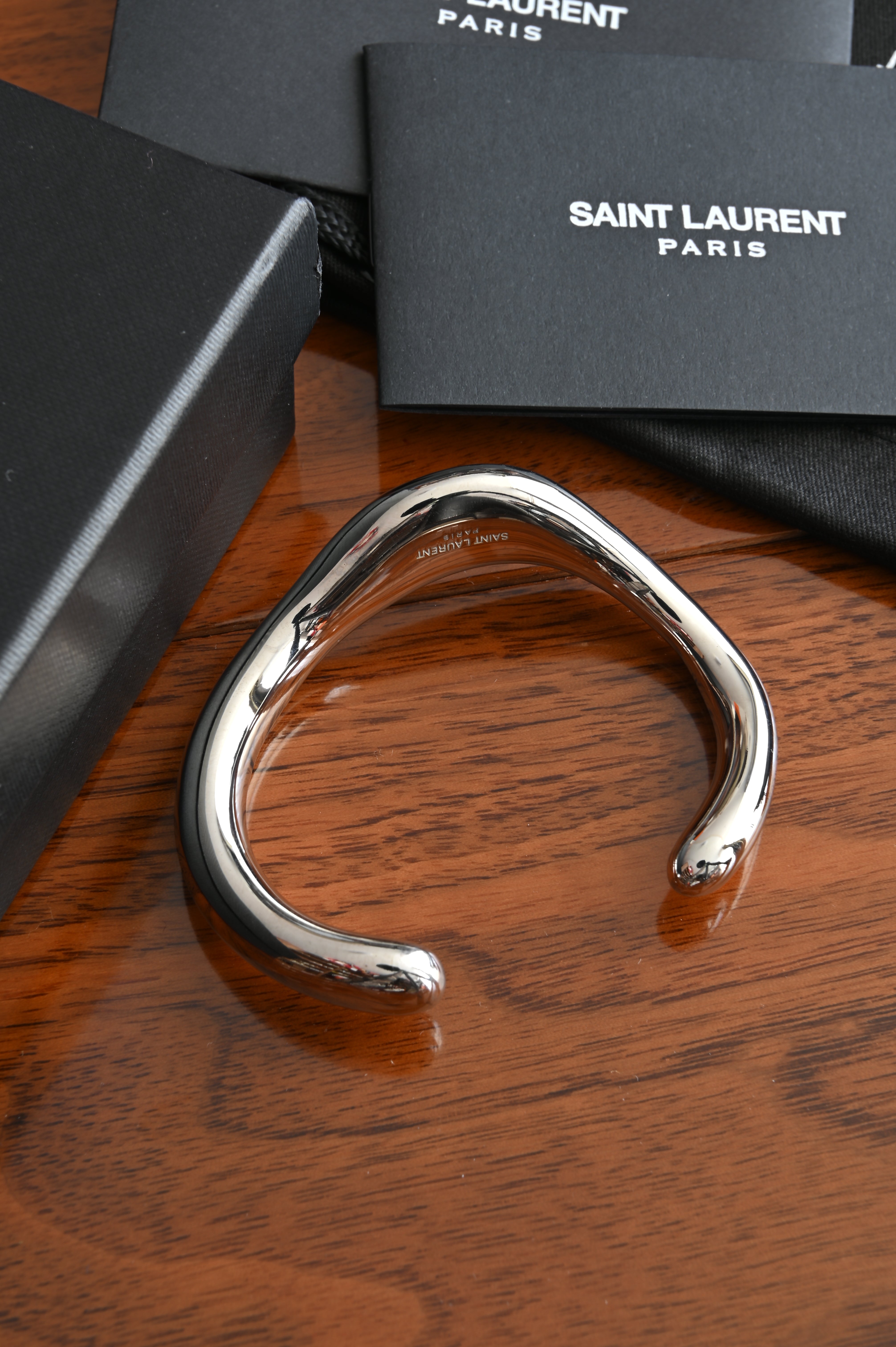 Saint Laurent Silver Bracelet logo