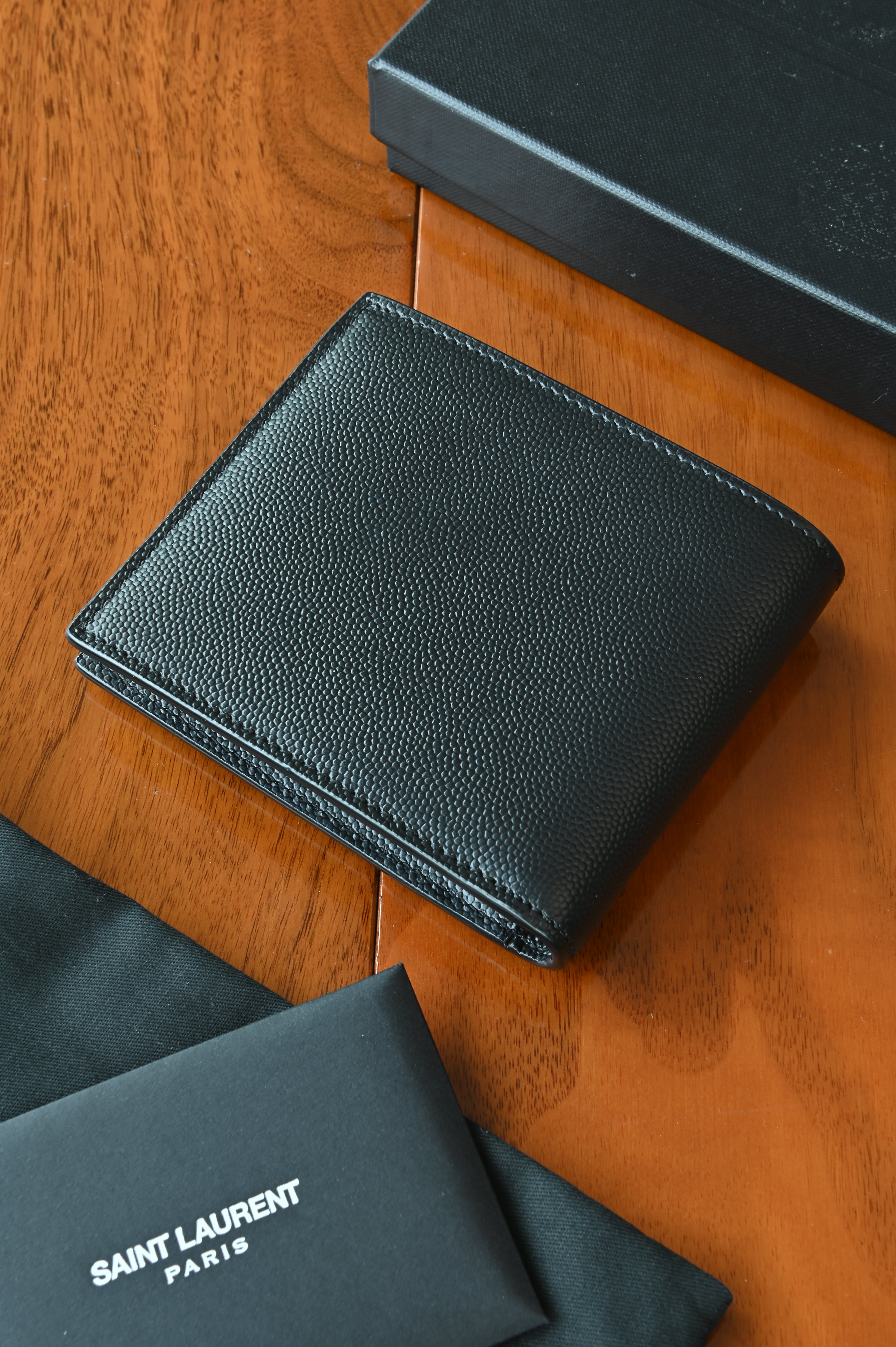 Saint Laurent YSL Black Wallet back