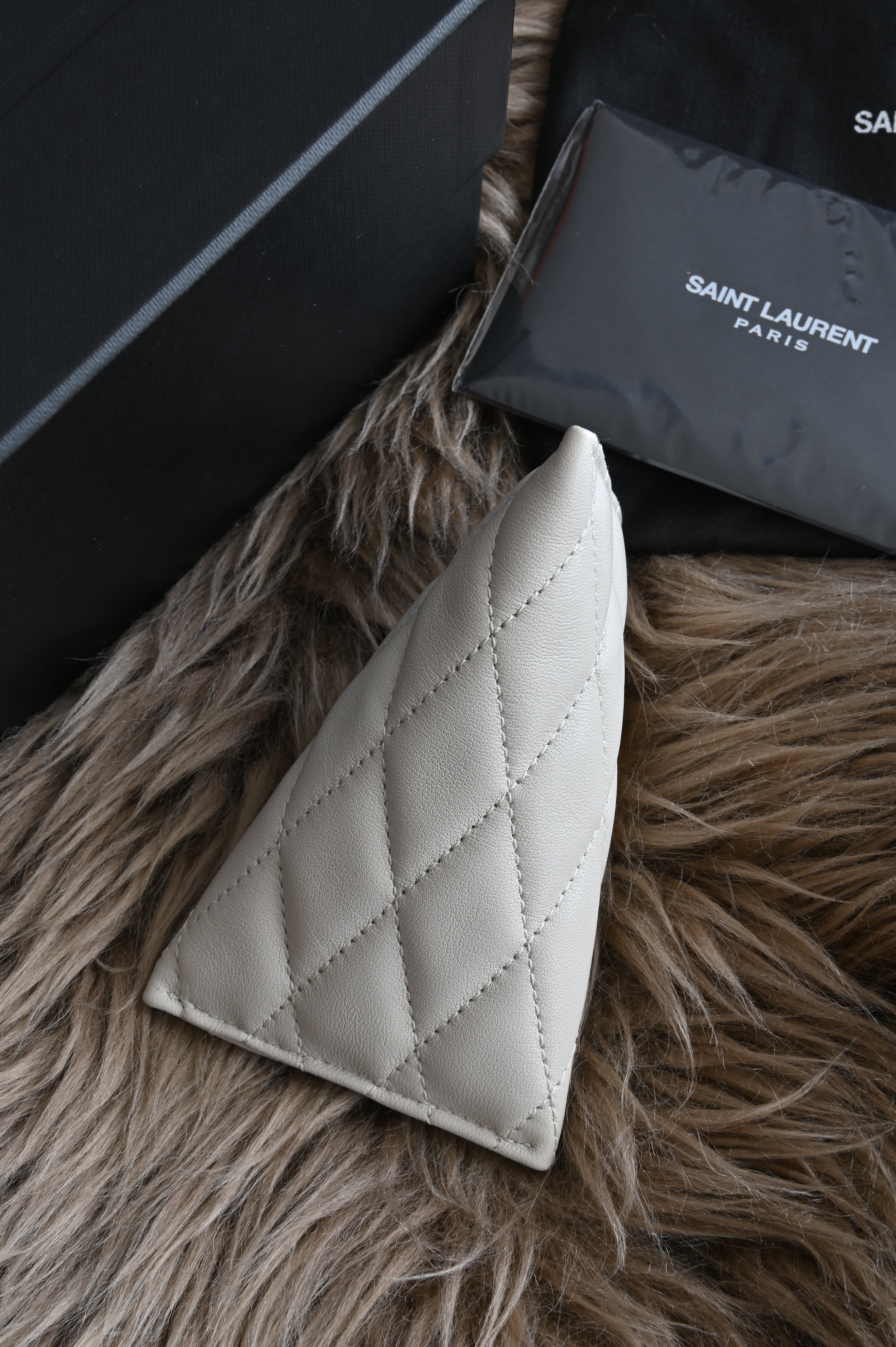 Saint Laurent YSL Grey Coin Purse bottom