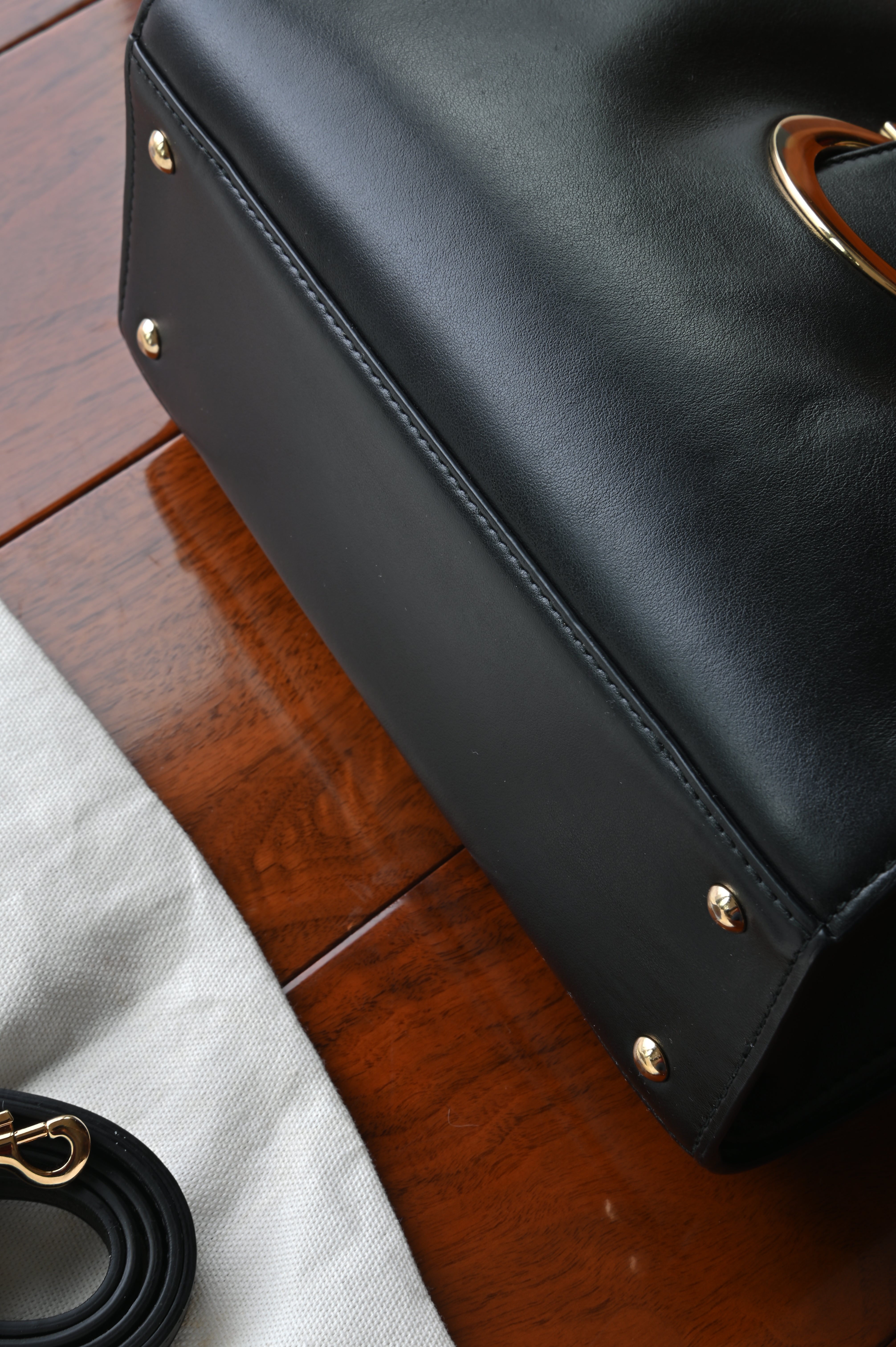 Salvatore Ferragamo Black Tote Bag bottom two