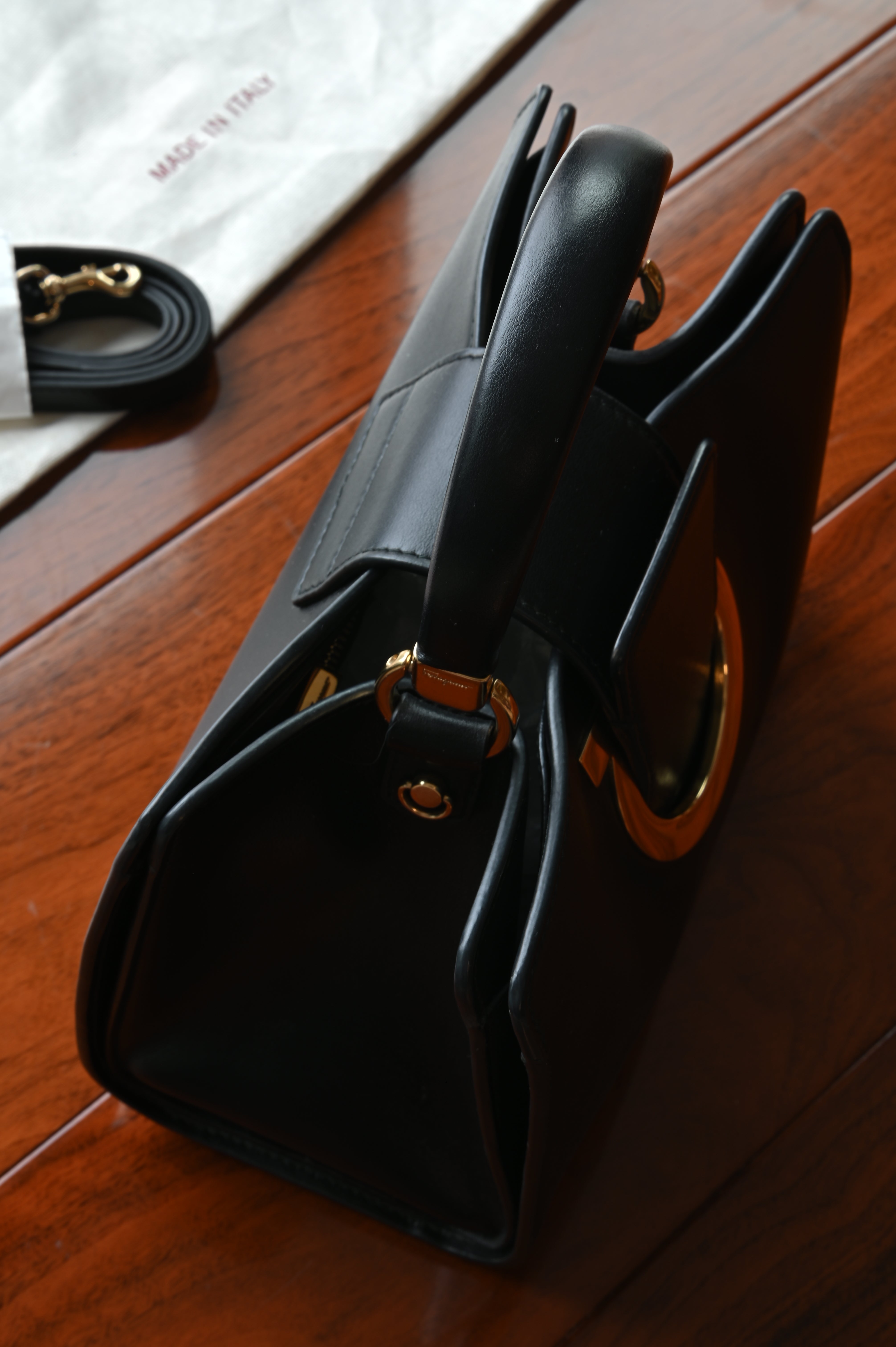 Salvatore Ferragamo Black Tote Bag top