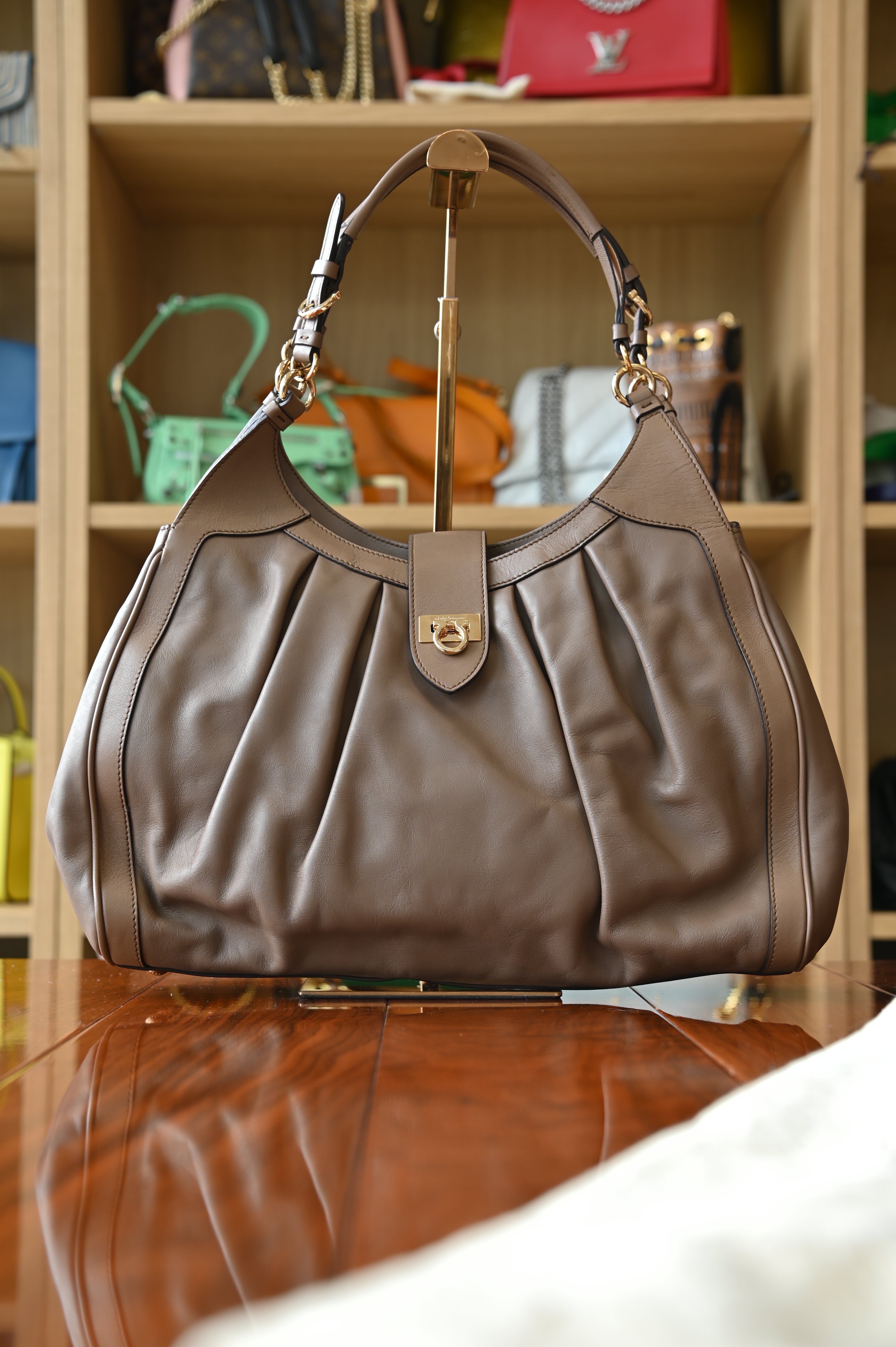 Salvatore Ferragamo Brown Shoulder Bag
