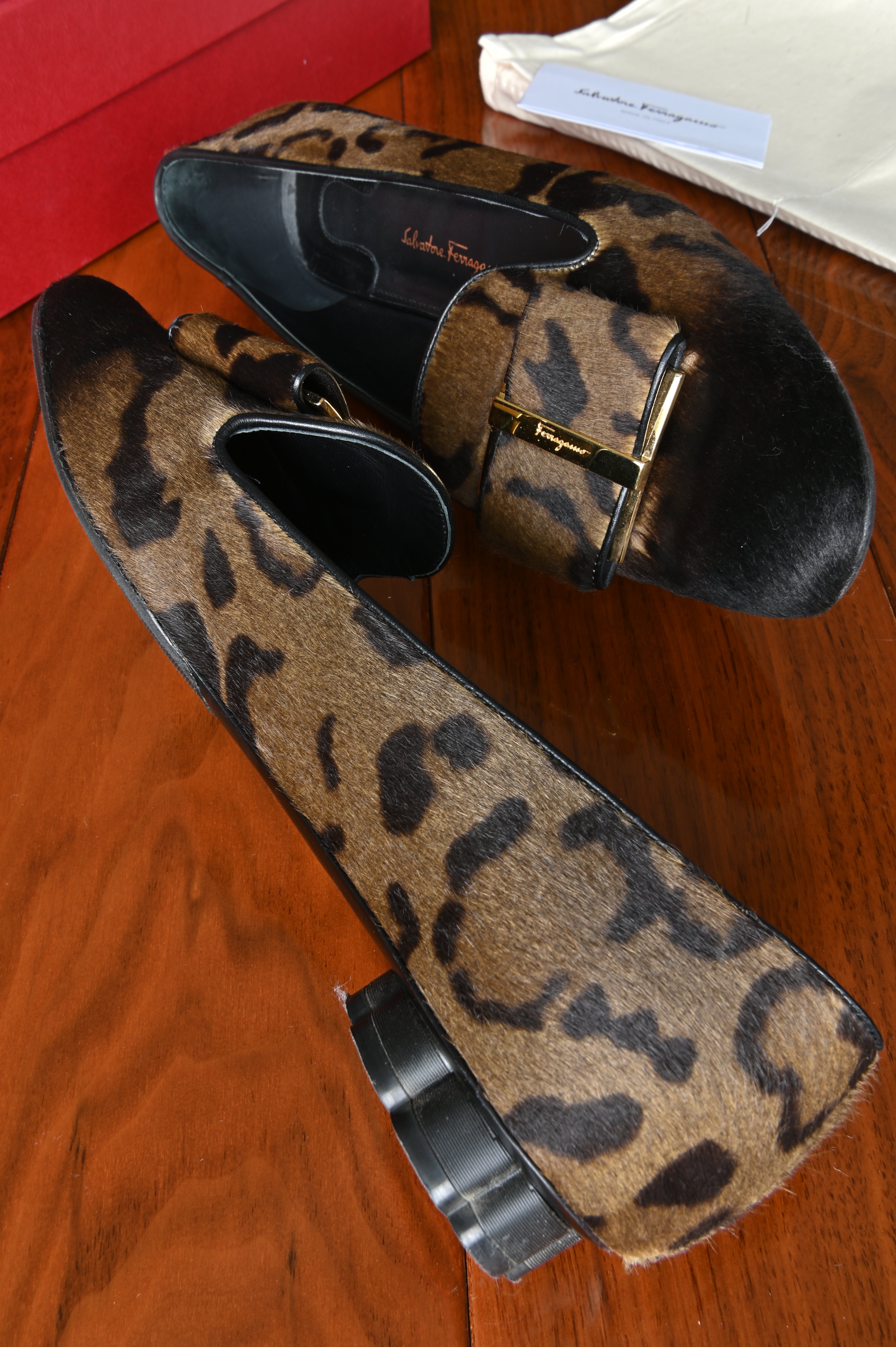 Salvatore Ferragamo Leopard Loafers side two