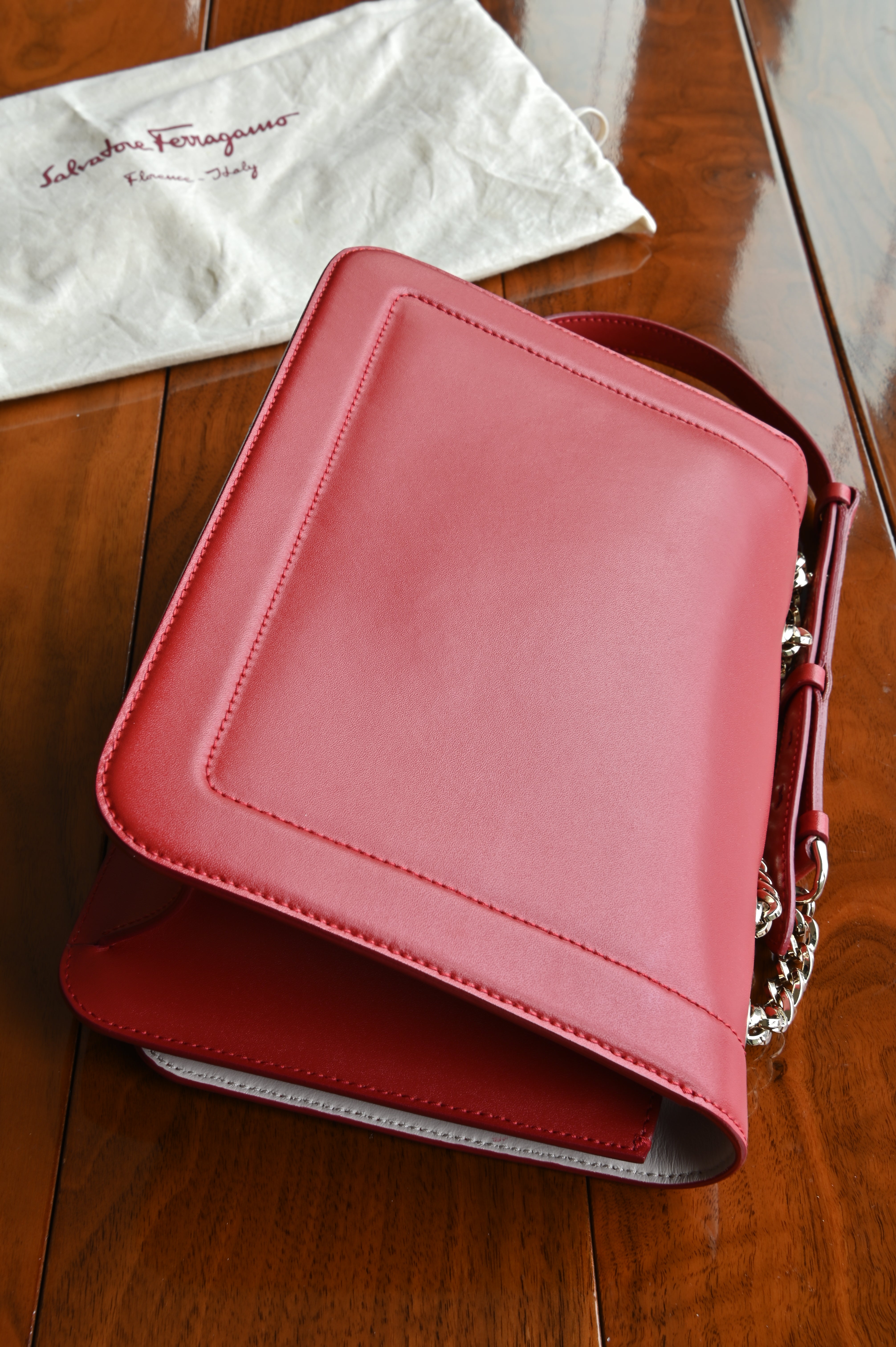 Salvatore Ferragamo Red Shoulder Bag back