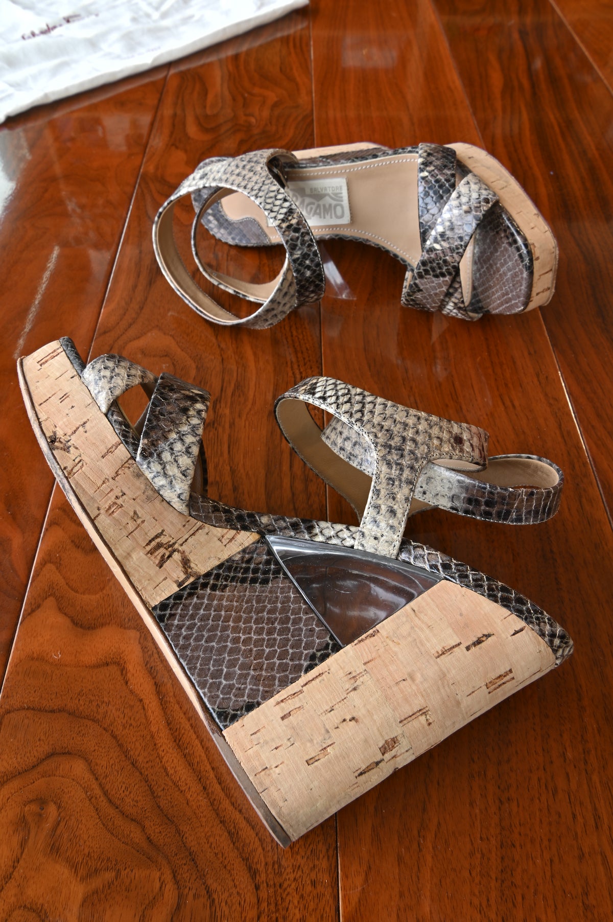 Salvatore Ferragamo Snake Leather Sandals side two