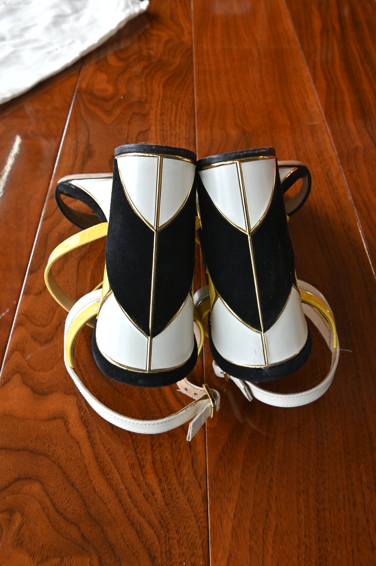 Salvatore Ferragamo TriColor Slingback Sandals back side