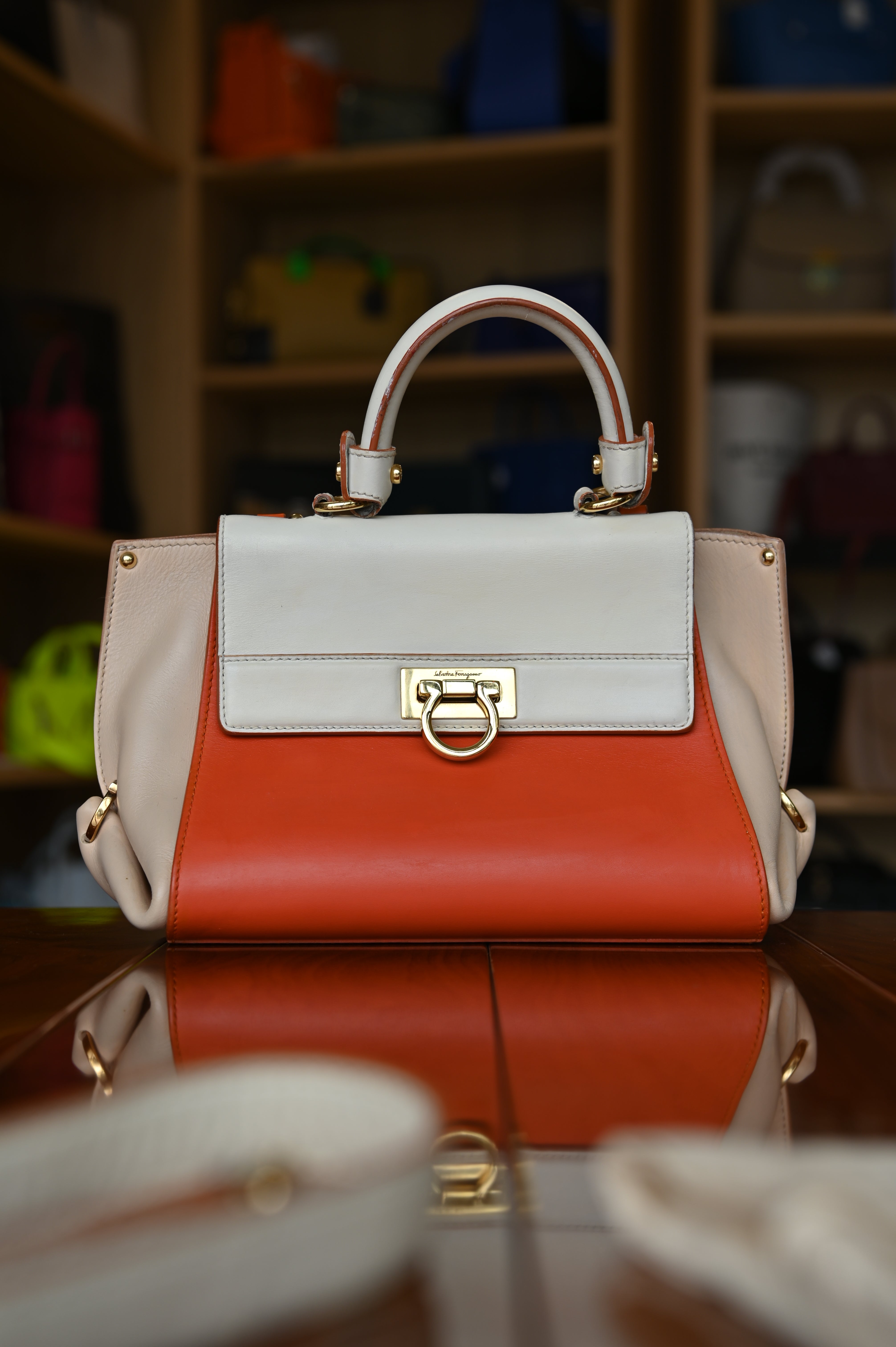 Salvatore Ferragamo Tricolor Gancini Sofia Bag front
