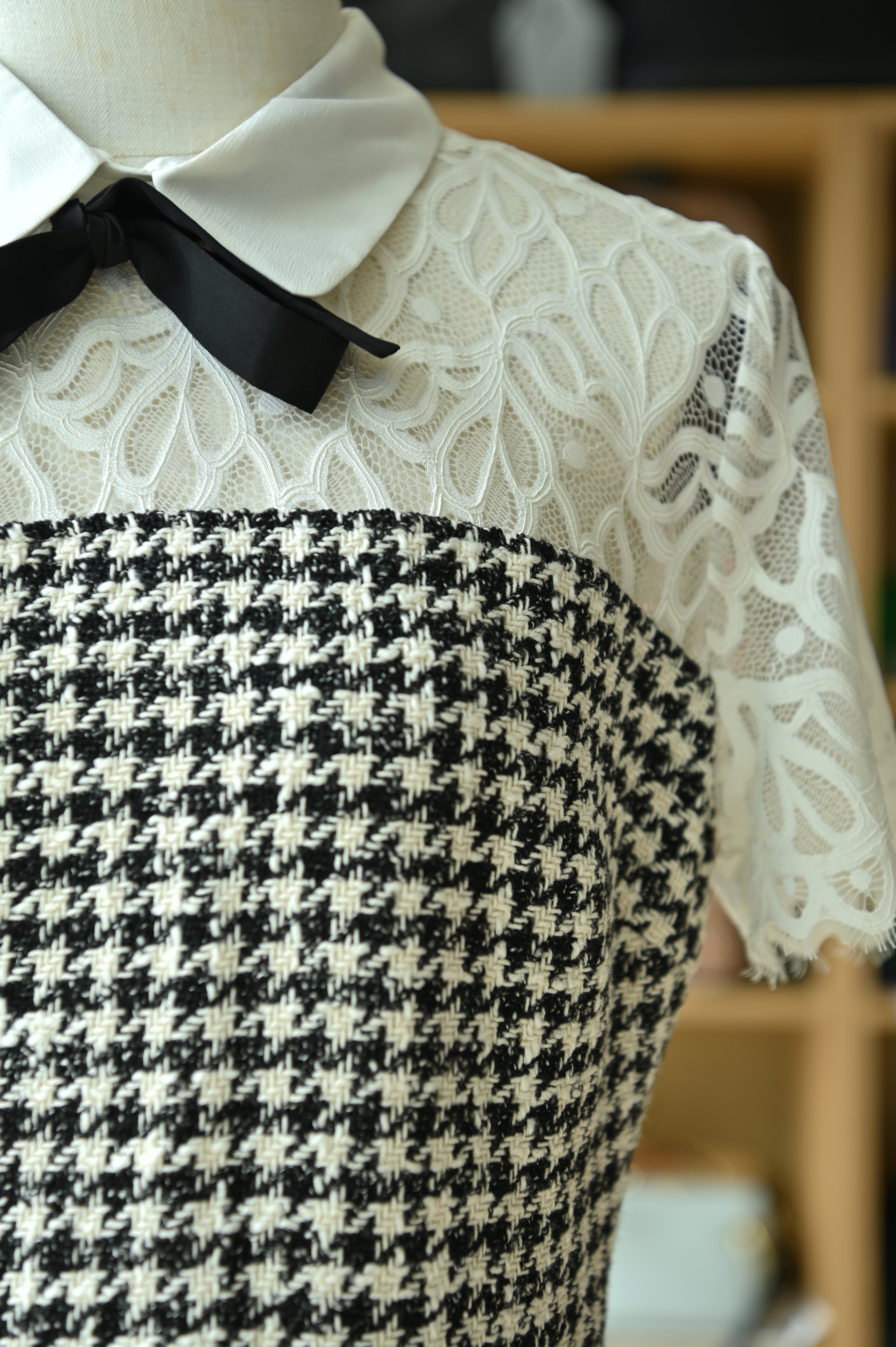 Sandro Rozeana Black White Mini Dress right