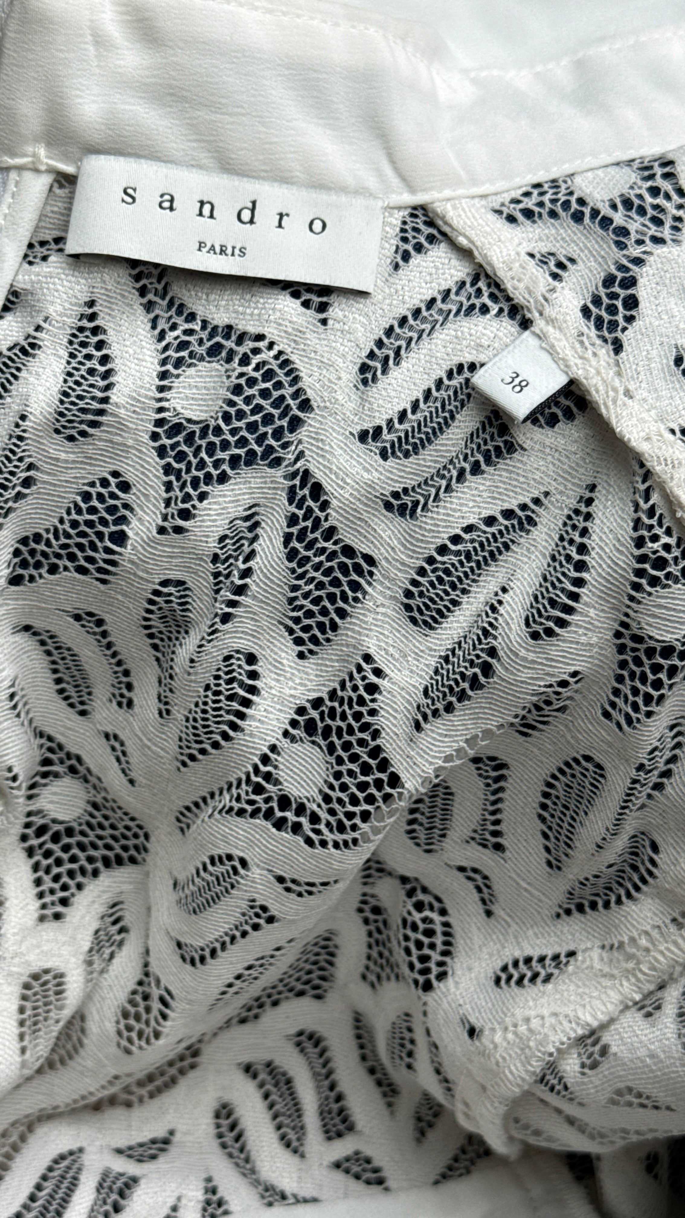Sandro Rozeana Black White Mini Dress size