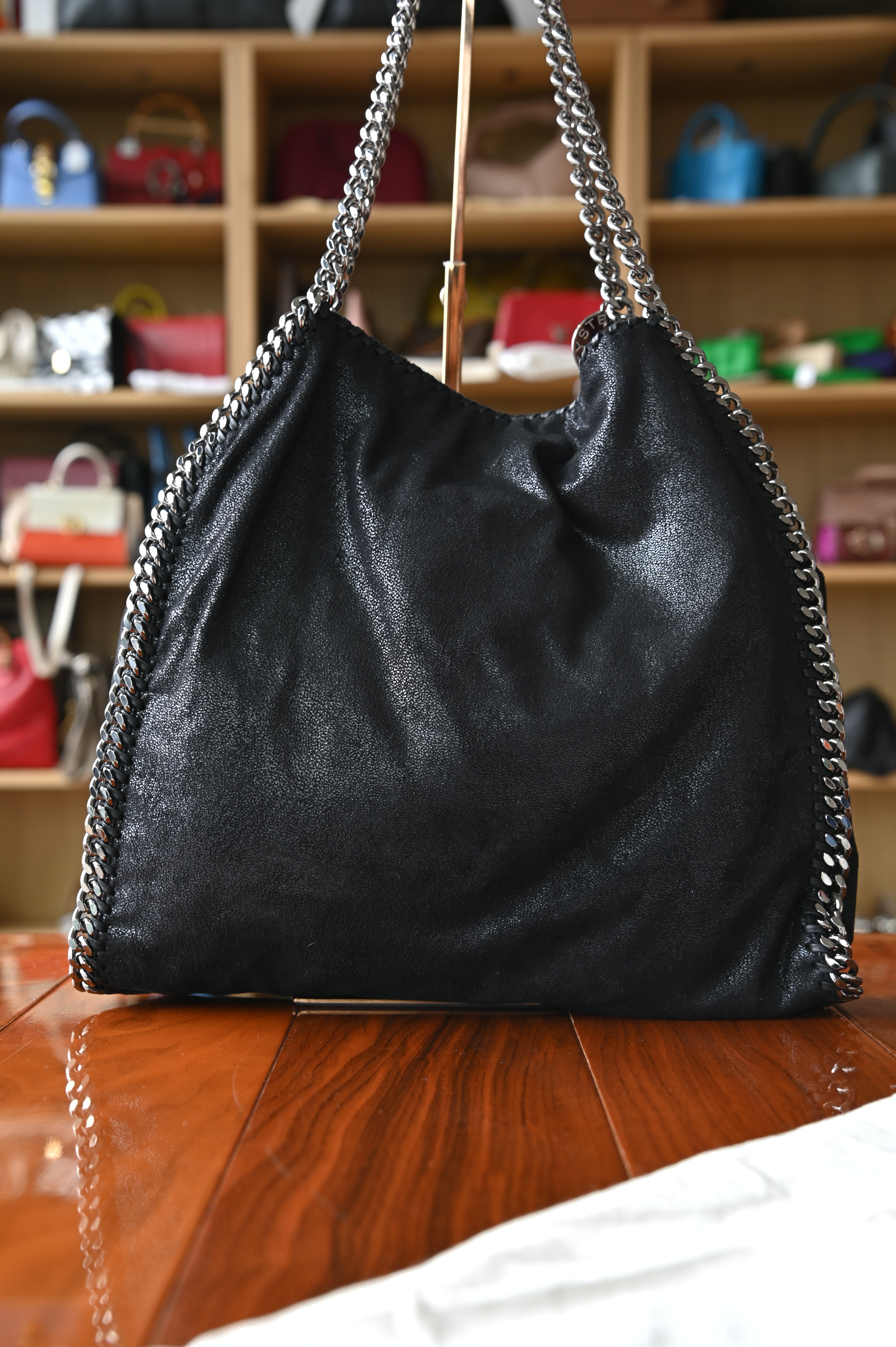 Stella McCartney Black Star Tote Bag back