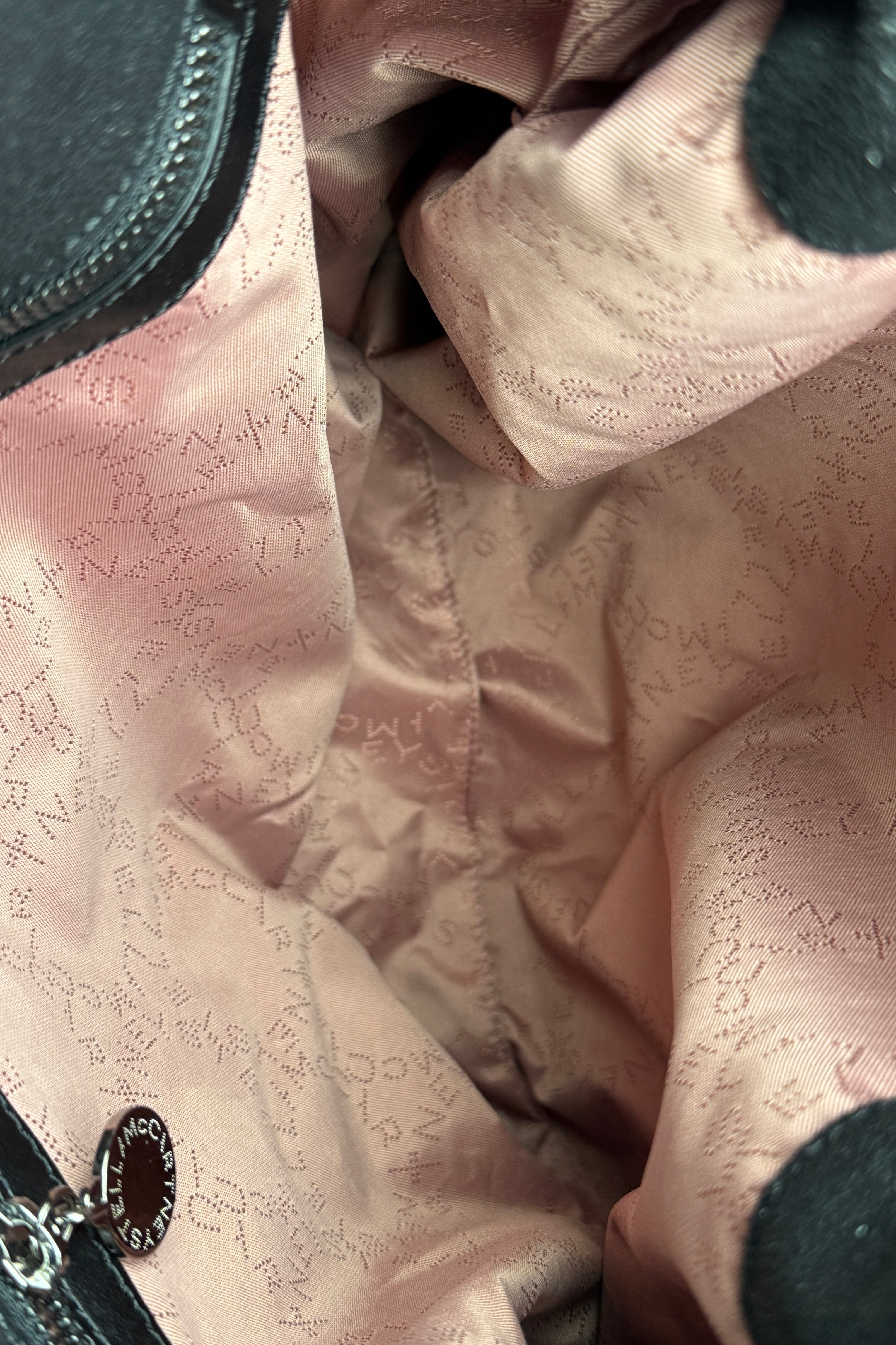 Stella McCartney Black Star Tote Bag inside