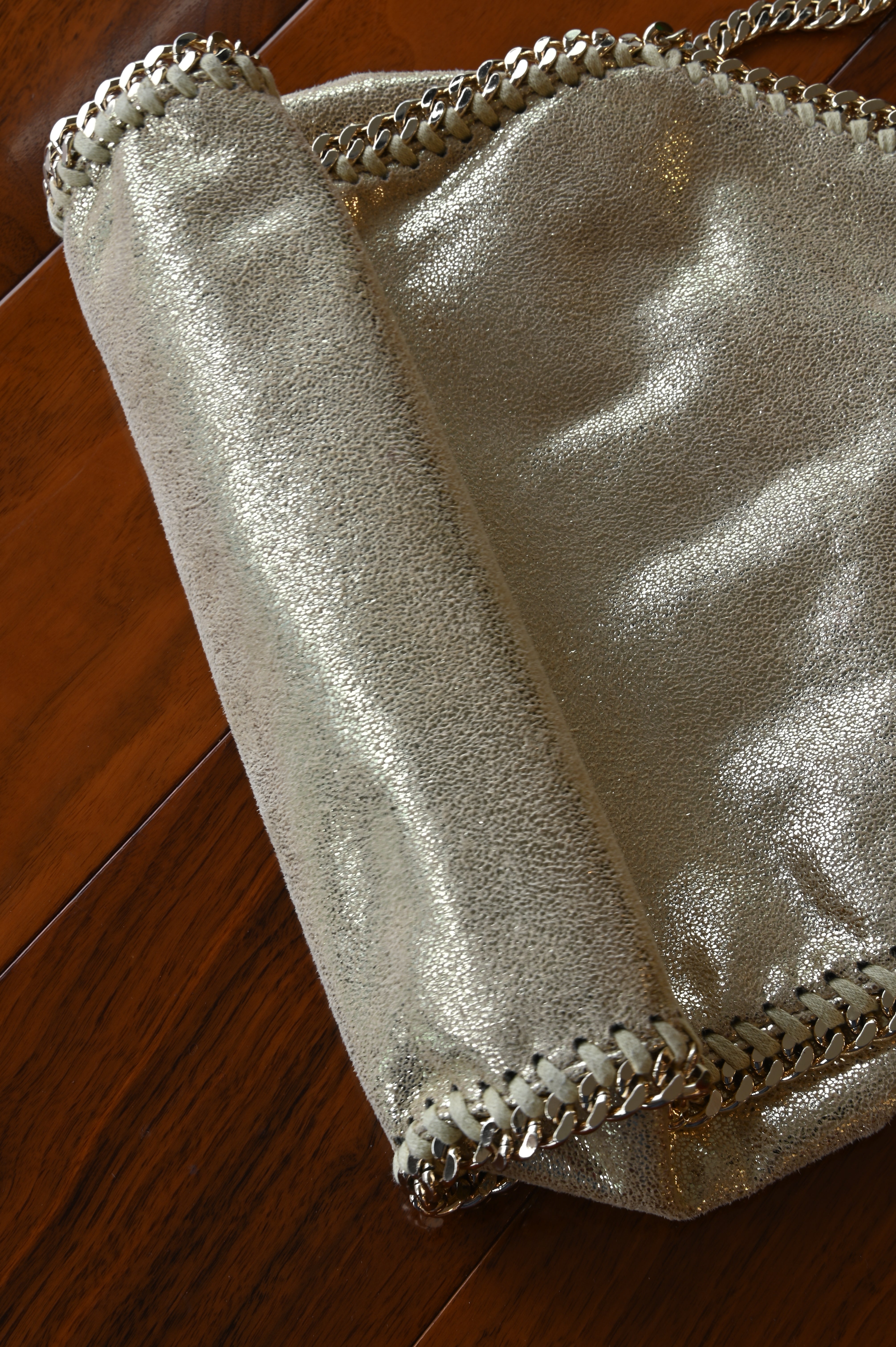Stella McCartney Gold Falabella Mini Bag bottom two