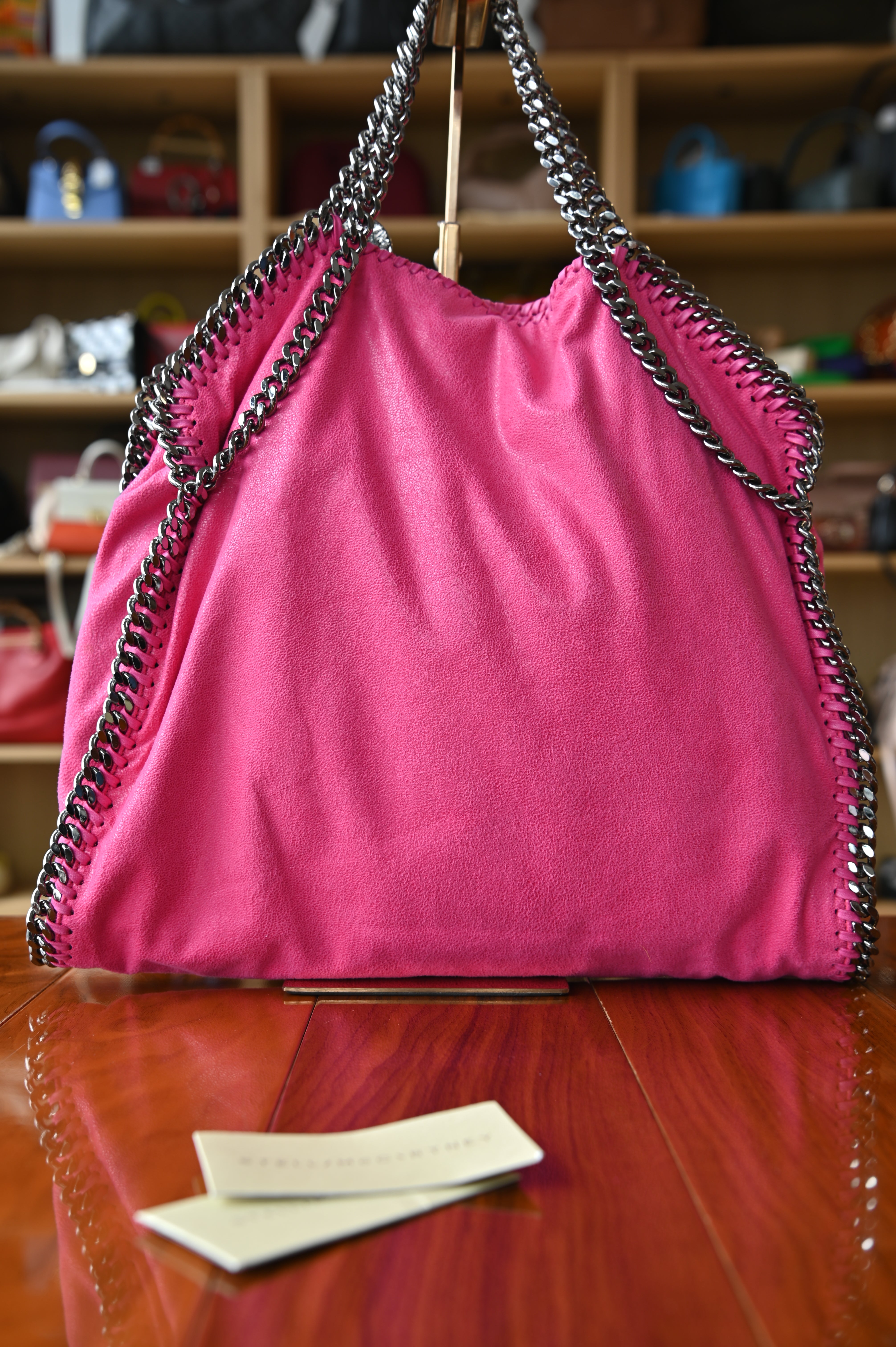 Stella McCartney Pink Beaded Falabella Tote Bag back