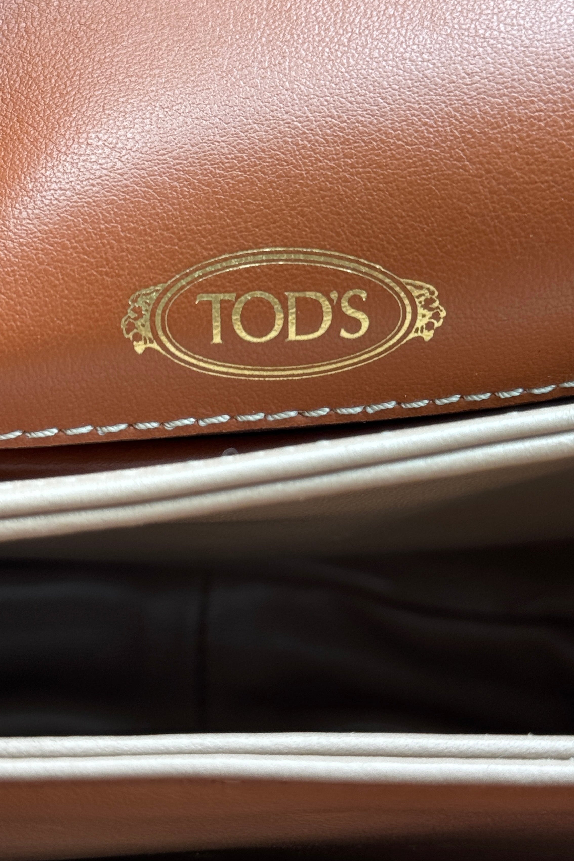 Tod's Brown Canvas Logo Crossbody Bag logo two