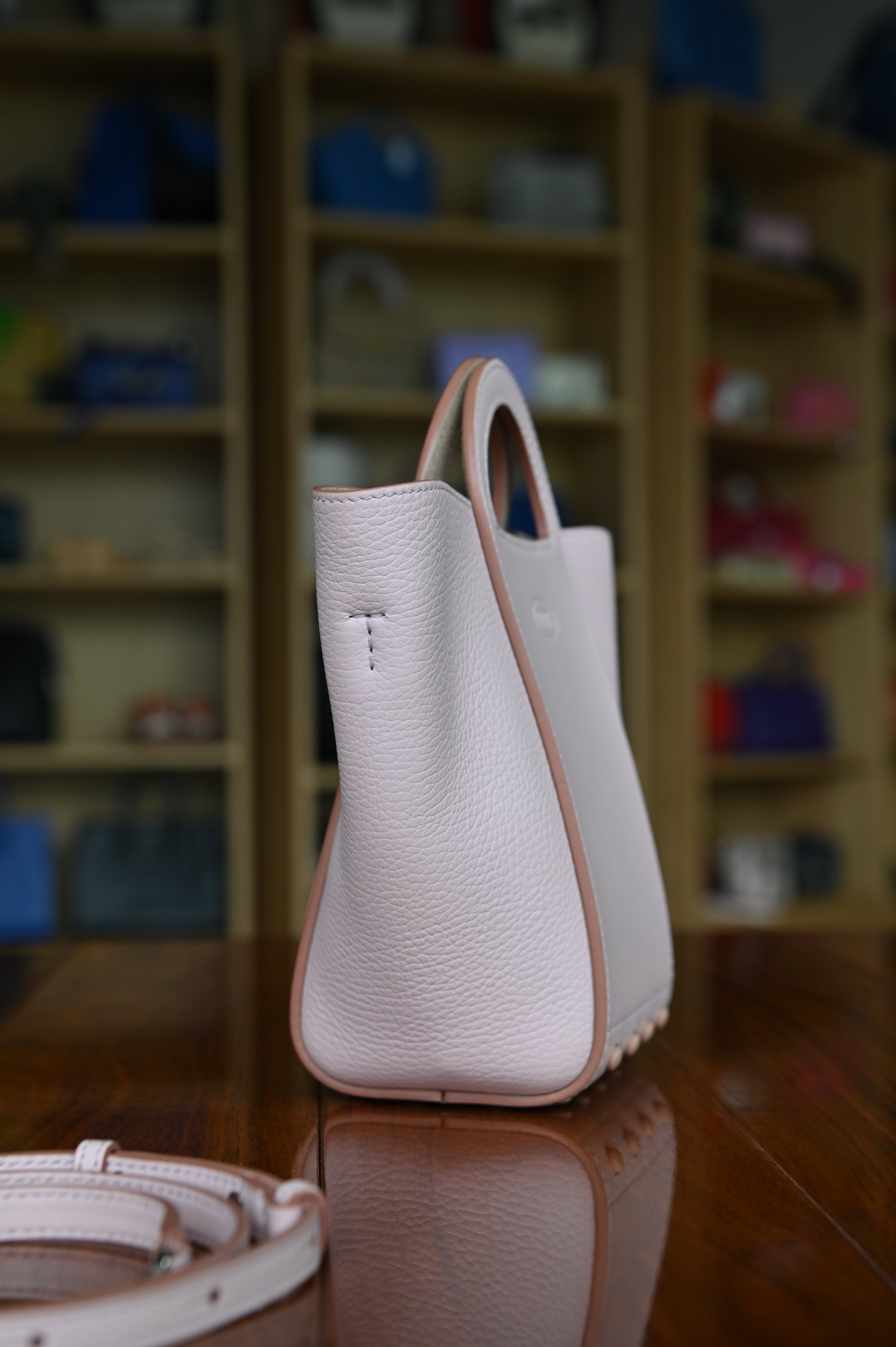 Tod's Pink Small Bucket Shoulder Bag side two