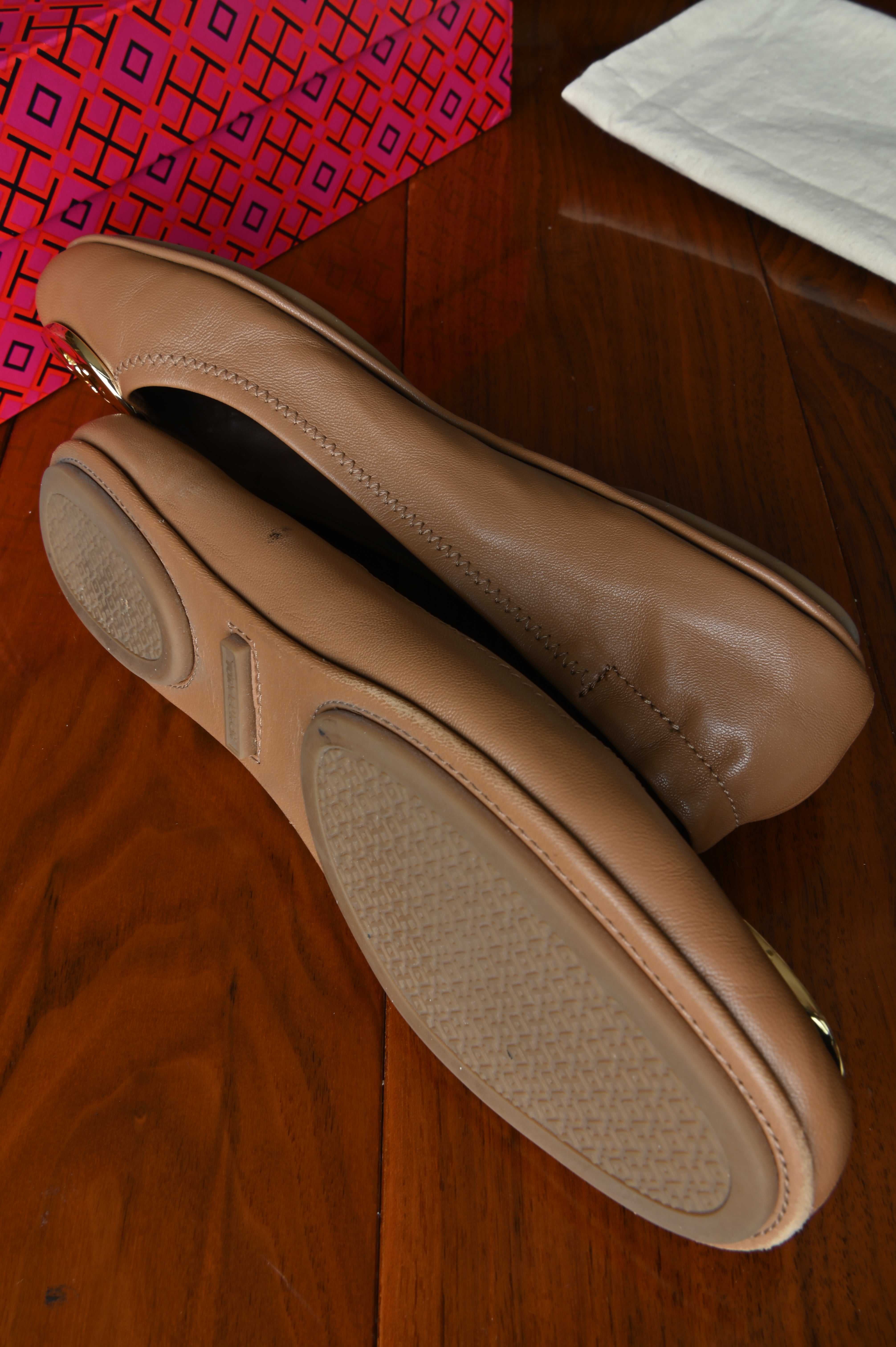 Tory Burch Brown Minnie Travel Ballet Flats side