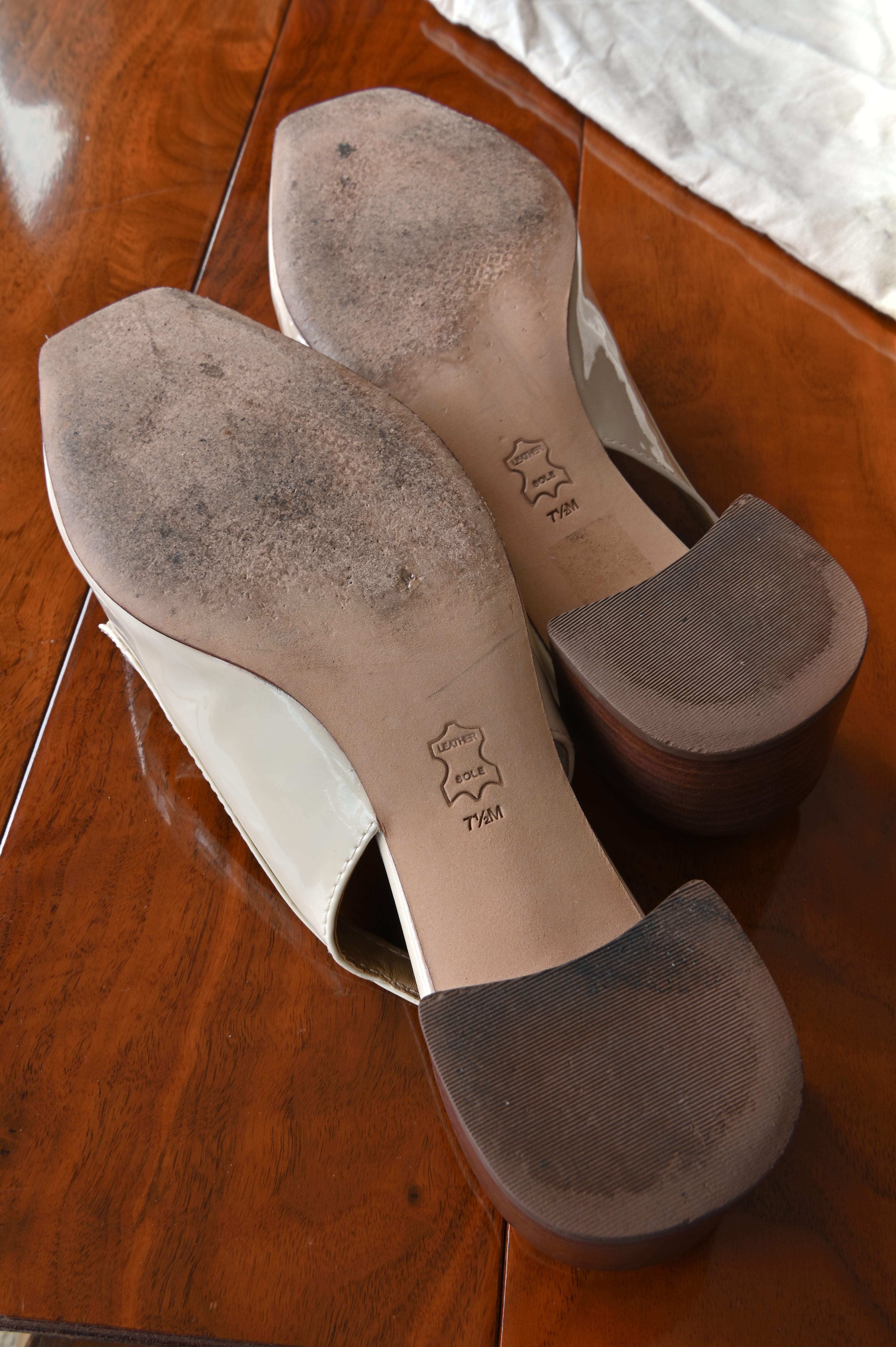 Tory Burch Cream White Jessa Heeled Slingback bottom