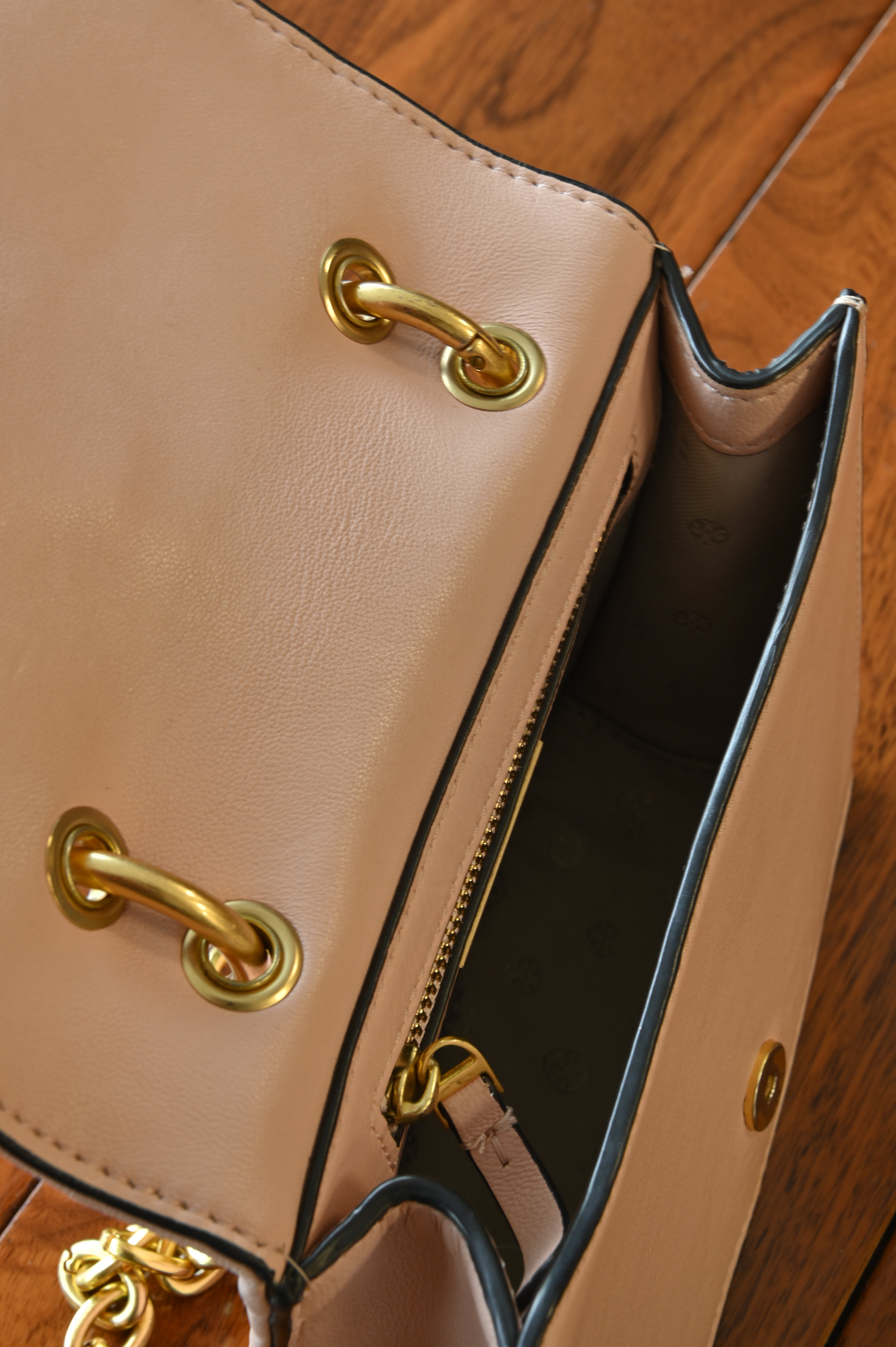 Tory Burch Light Pink Alexa Mini Crossbody Bag inside