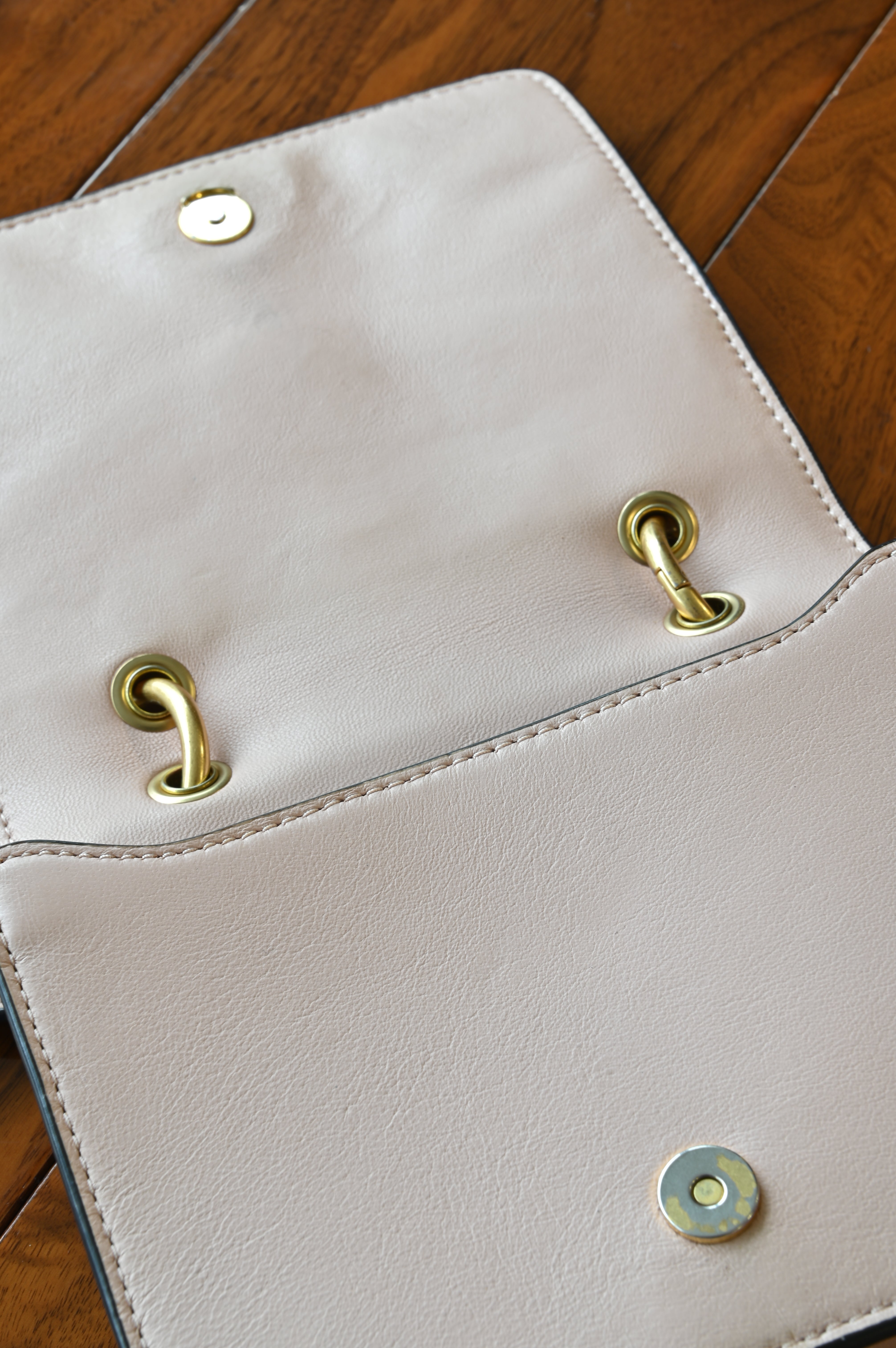 Tory Burch Light Pink Alexa Mini Crossbody Bag open